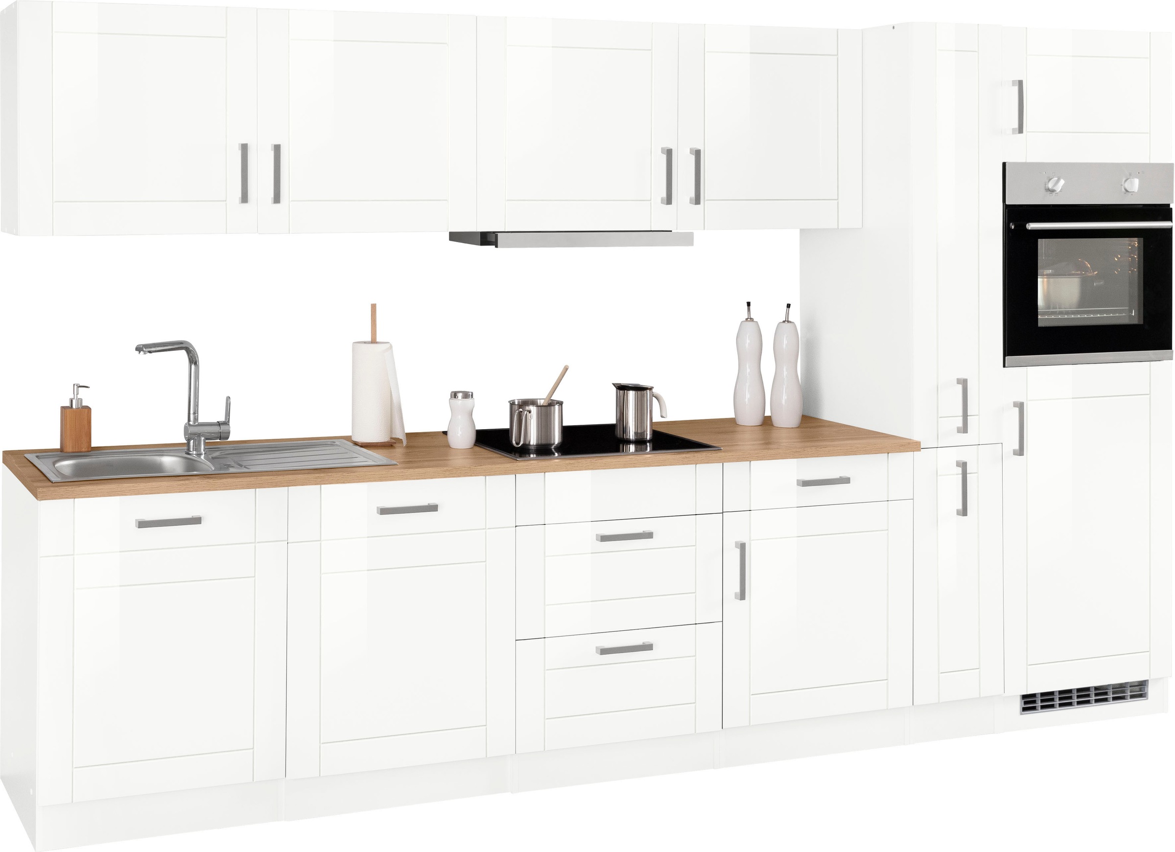KOCHSTATION Küchenzeile »KS-Tinnum«, mit E-Geräten, Breite 330 cm