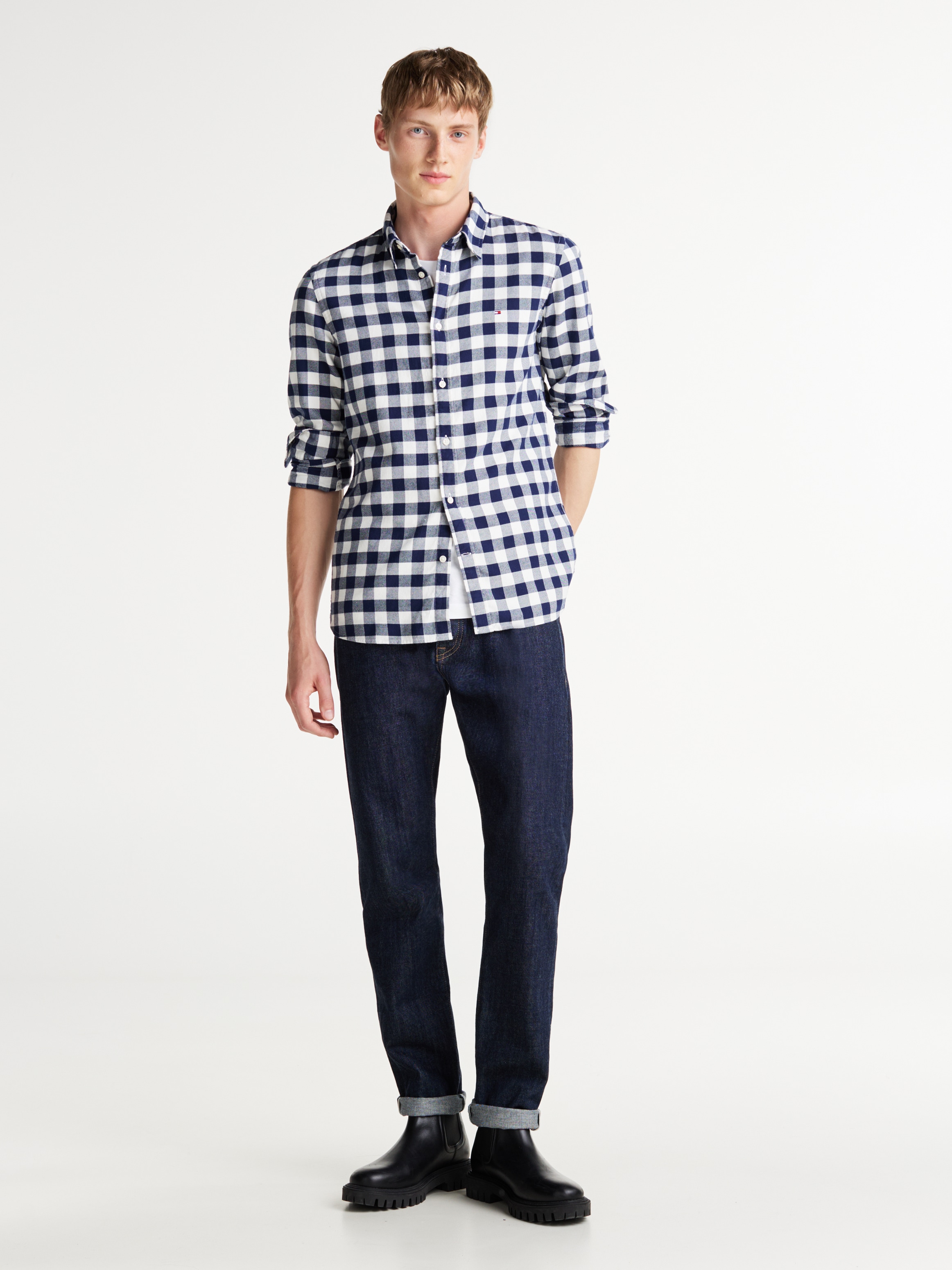 Tommy Hilfiger Langarmhemd »BRUSHED GINGHAM Slim Fit SHIRT« modisch kariert