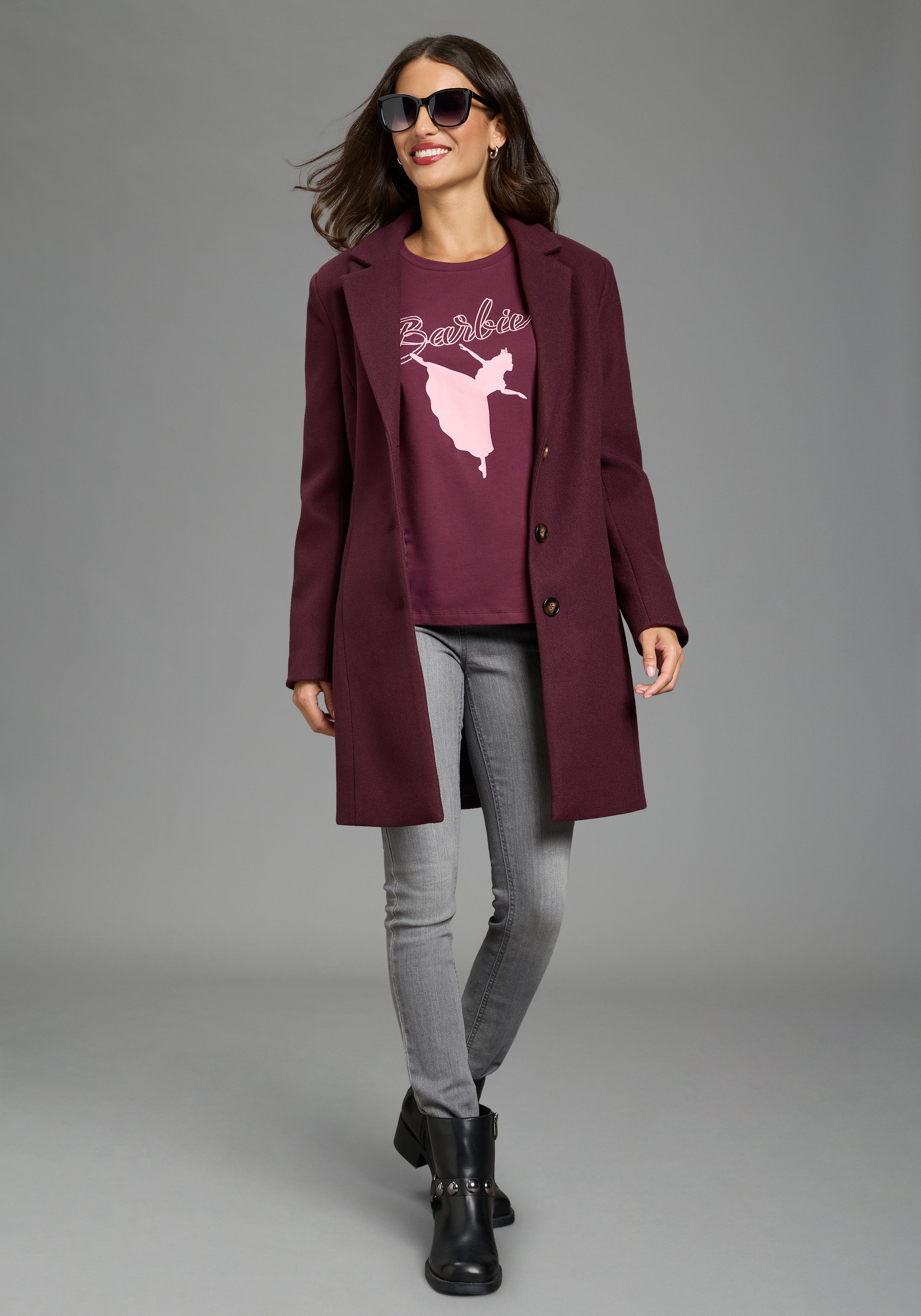 Laura Scott Langarmshirt »BARBIE Glitzerdruck Shirt, Mama&Me Style, Mattel« BARBIE Nussknacker Style, Mini-Me