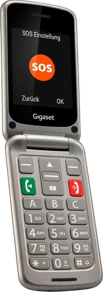 Gigaset Klapphandy »GL590«, Titan-silber, 7,3 cm/2,8 Zoll, 3 MP Kamera