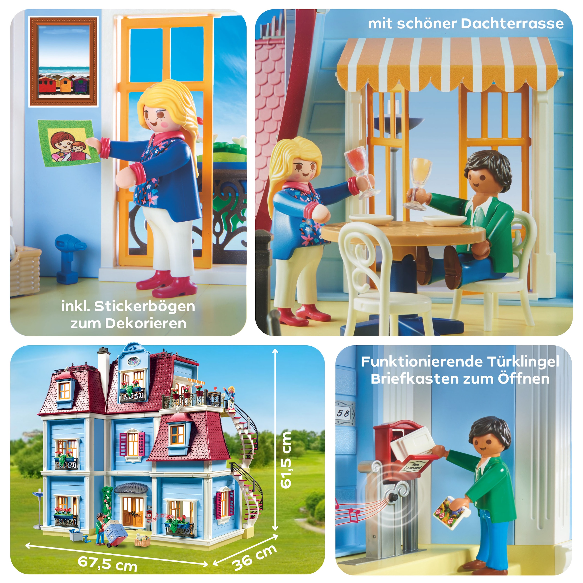 Playmobil® Konstruktions-Spielset »Mein Großes Puppenhaus (70205), Dollhouse« Made in Germany