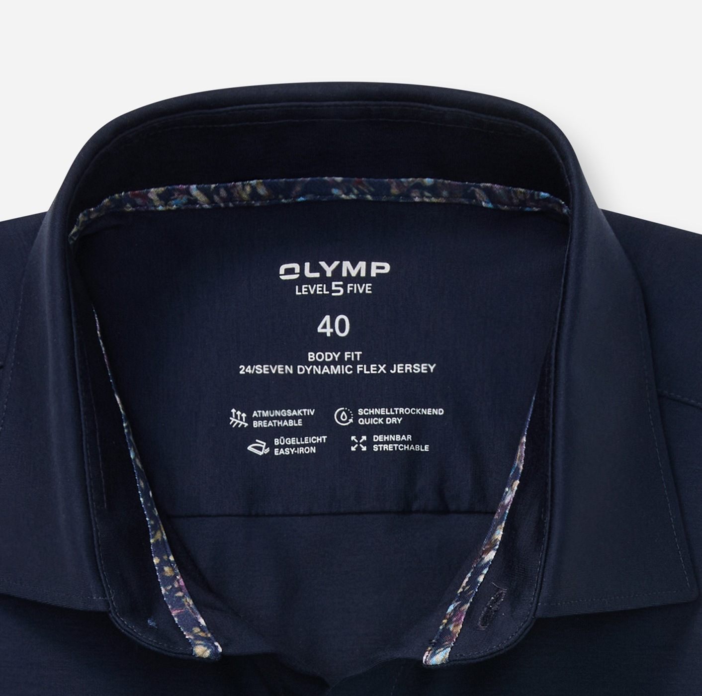 OLYMP Langarmhemd »Level Five 24/Seven« Businesshemd, body fit, New York Kentkragen, Jersey