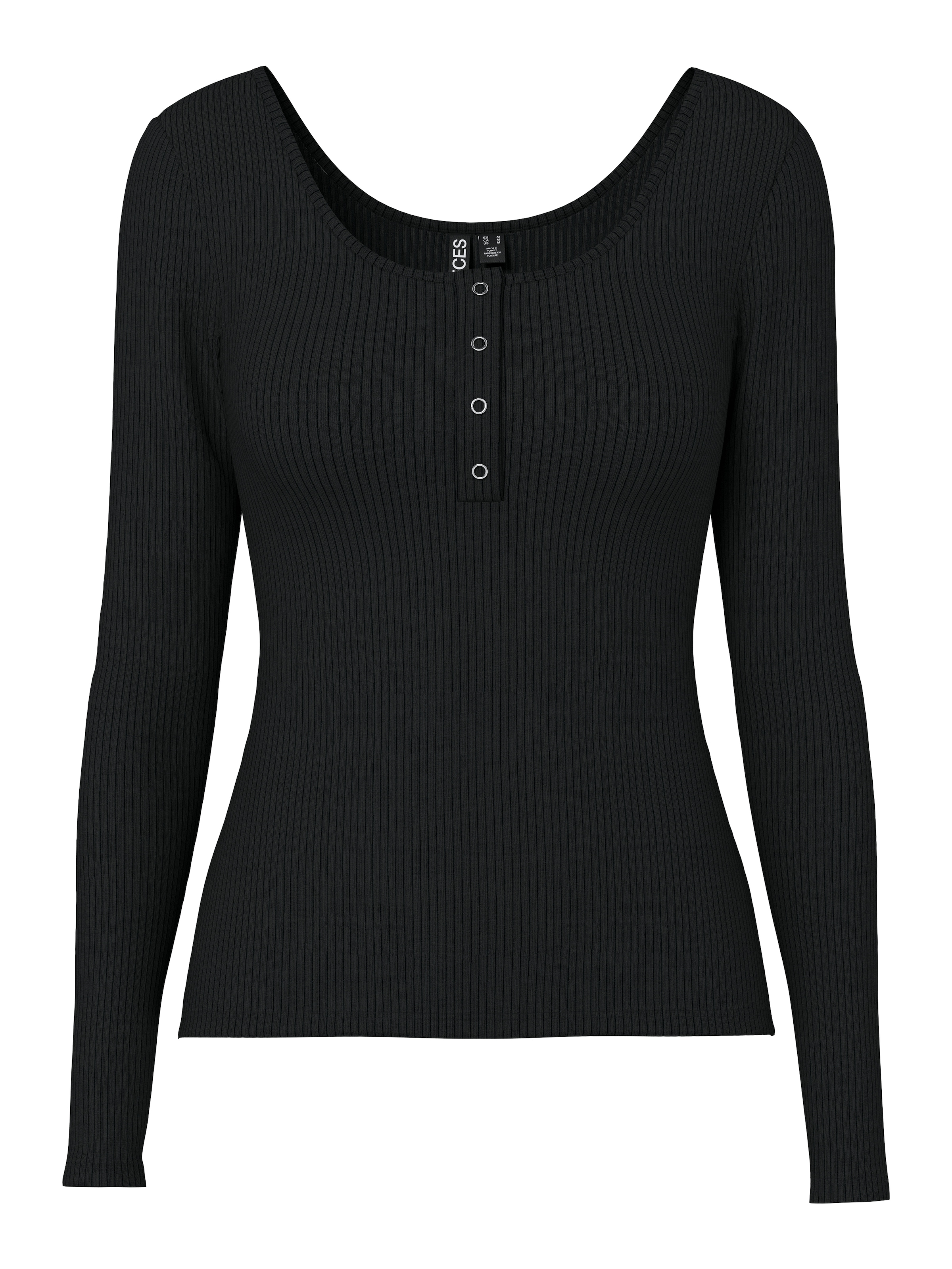 pieces Langarmshirt »PCKITTE LS TOP NOOS BC« Baumwollmischung, slim fit