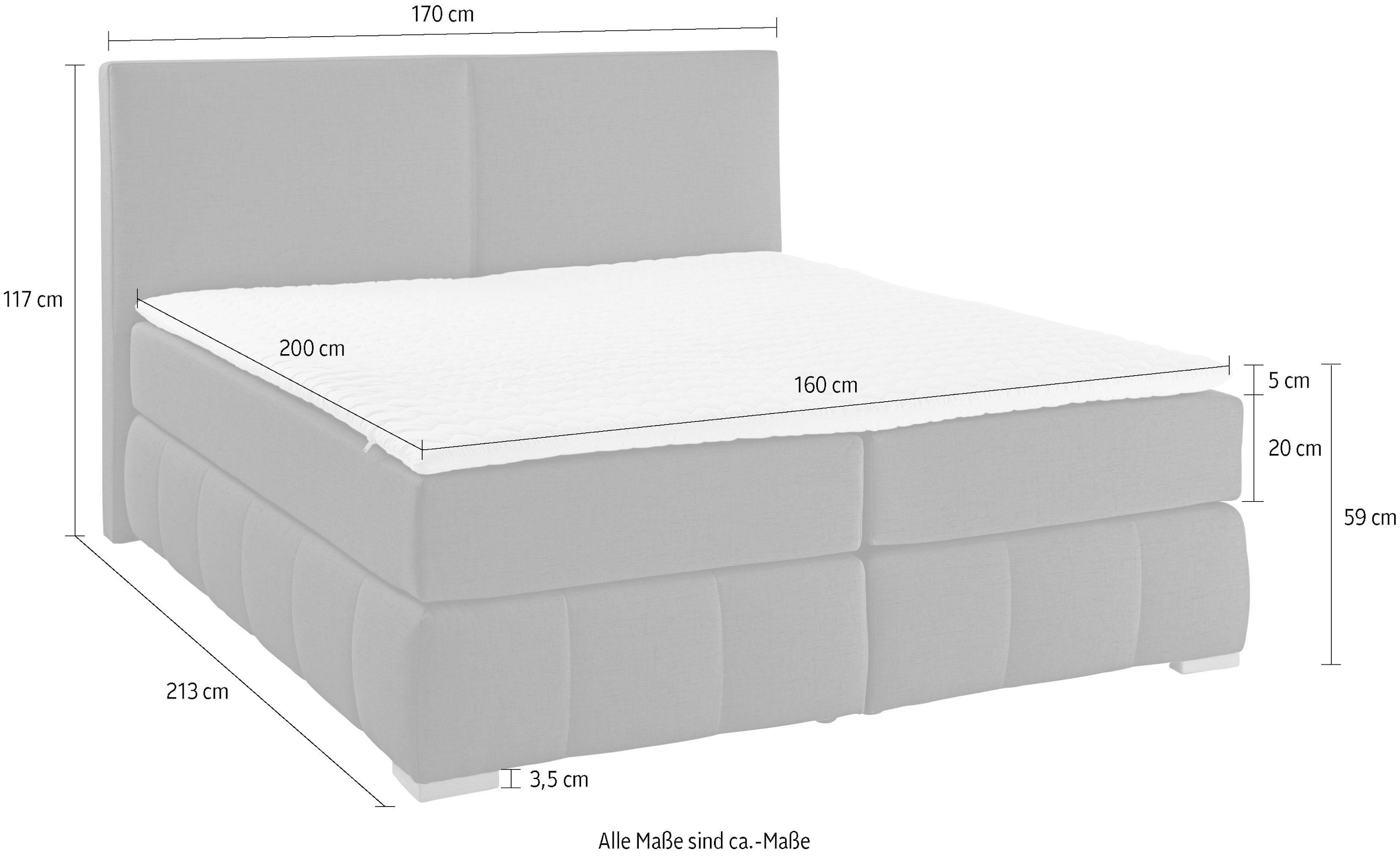 6. Bild von Guido Maria Kretschmer Home&Living Boxspringbett »Wehma«, inkl. Topper in 3 verschiedenen Matratzen, auch in Samtstoff