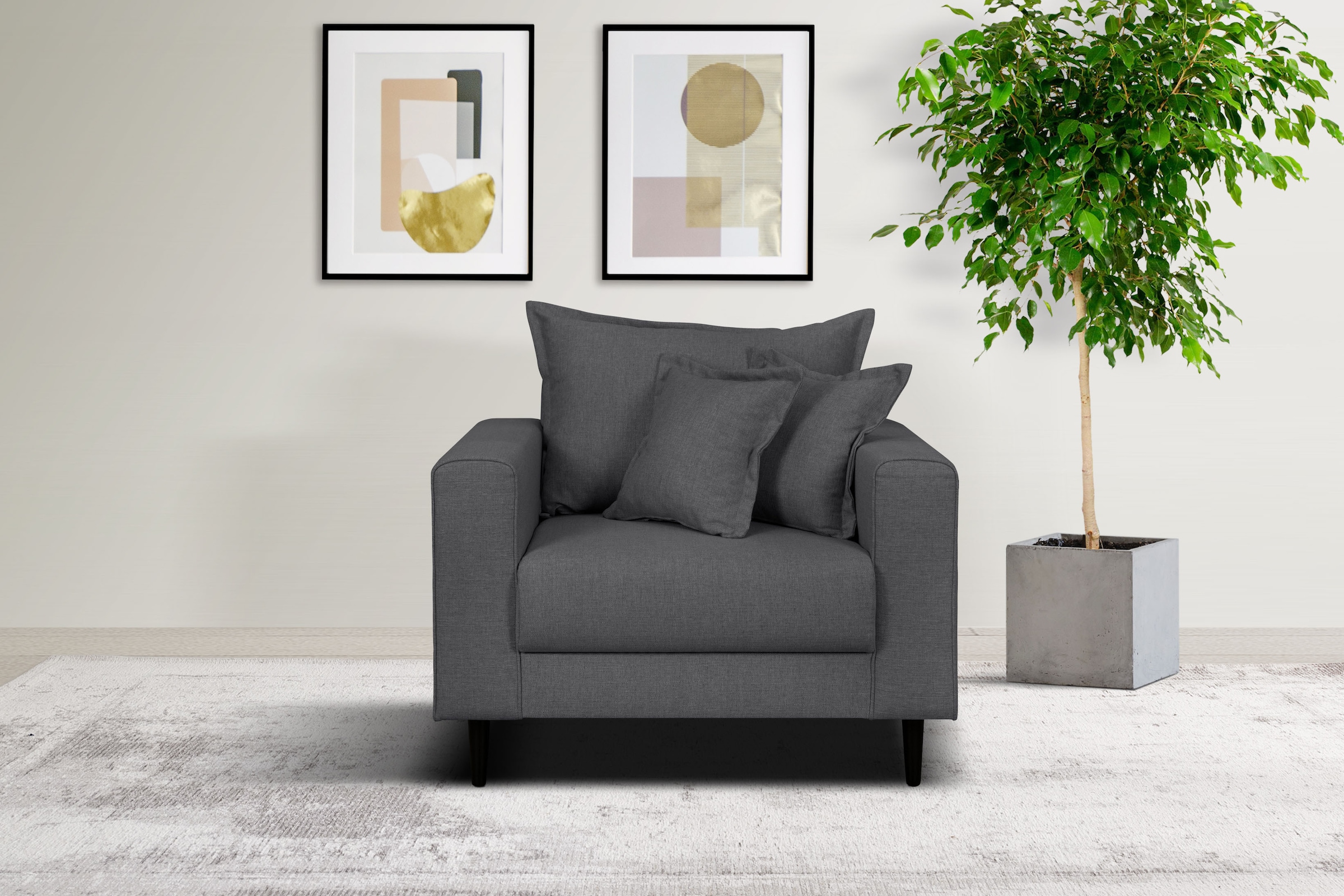 Home affaire Sessel »VEYRAS Loungesessel, Maße B/T/H: 95/84/76 cm«, mit Wel günstig online kaufen