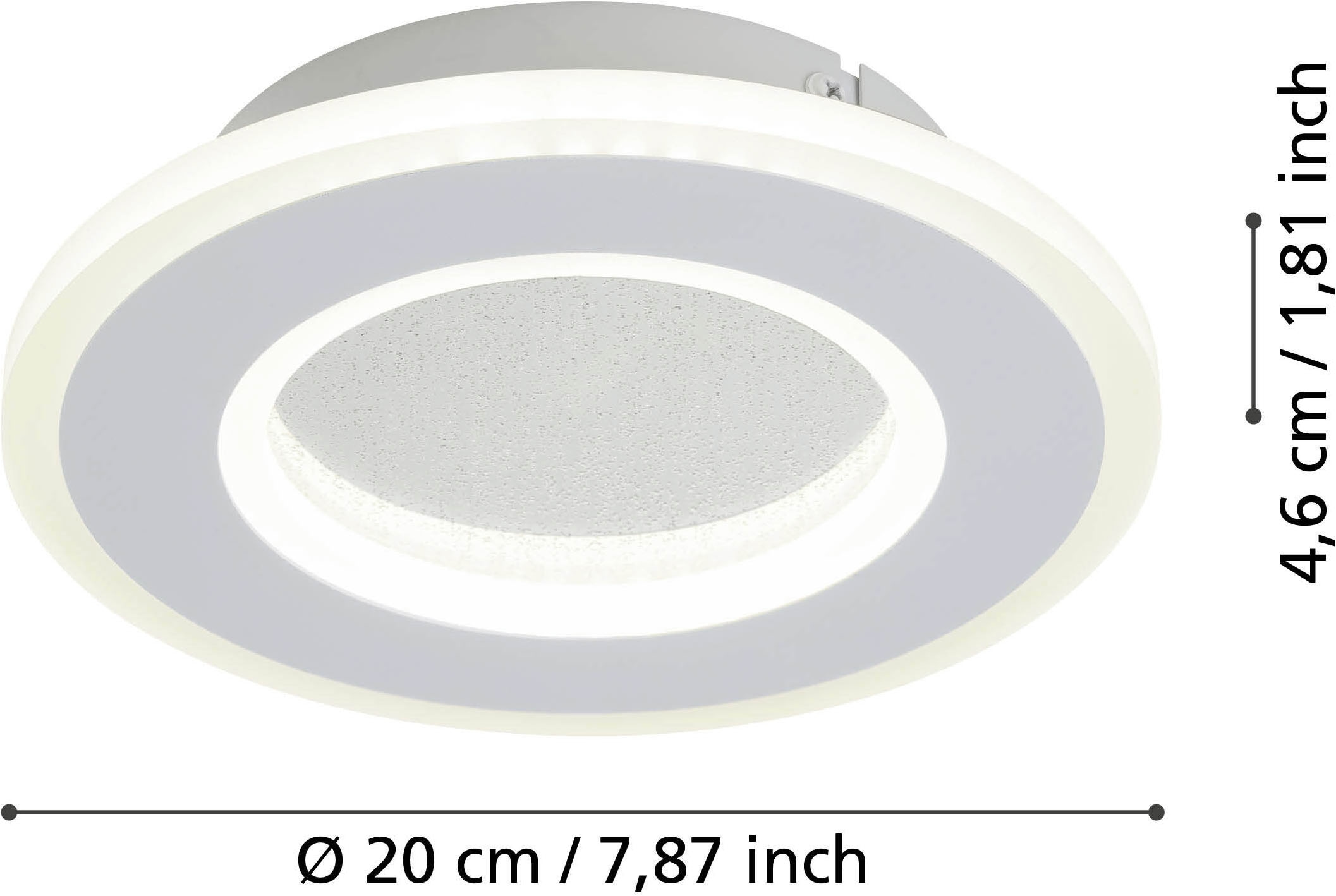 EGLO Wandleuchte »MACCHIONI Wandlampe - Stahl, Kunststoff - LED - 12W - IP20« LED-Modul 1 Stk. Neutralweiß Wandstrahler, Wandspot, Wohnzimmer, Flur, Ø20 x AL4,5 cm