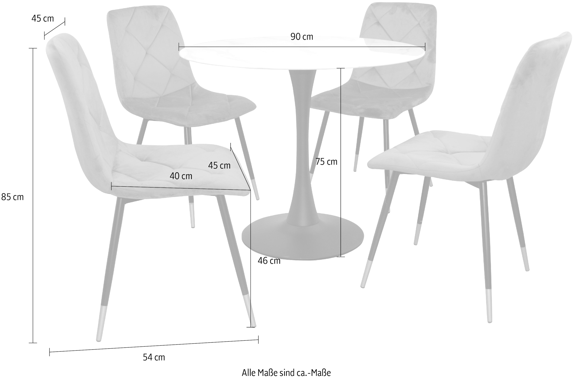 HOFMANN LIVING AND MORE Sitzgruppe, (Spar-Set, 5 tlg., 5tlg. Set)