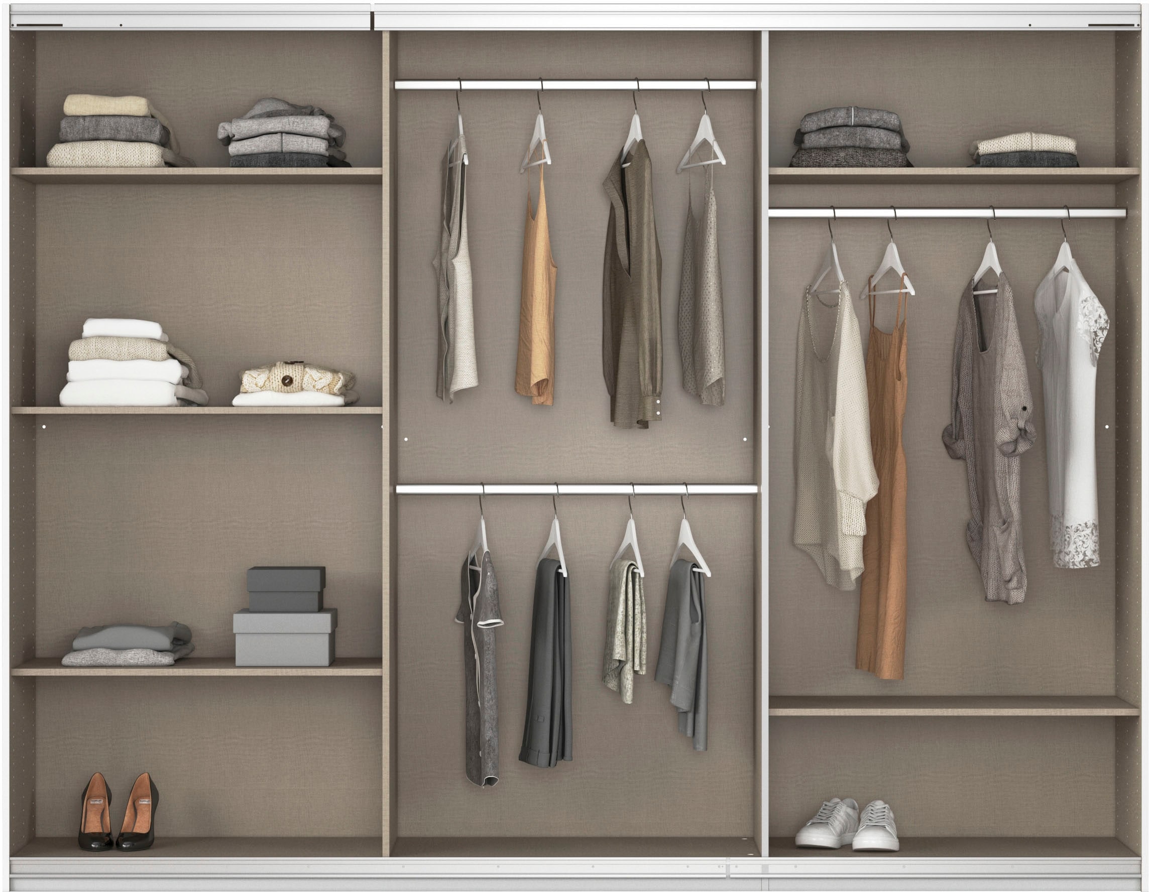 rauch Schwebetürenschrank »Kleiderschrank Schrank OTTO´S CHOICE Garderobe AGORDO«, (in zwei Griff-Farben), Top Innenausstattung, in 4 Breiten und 2 Höhen MADE IN GERMANY