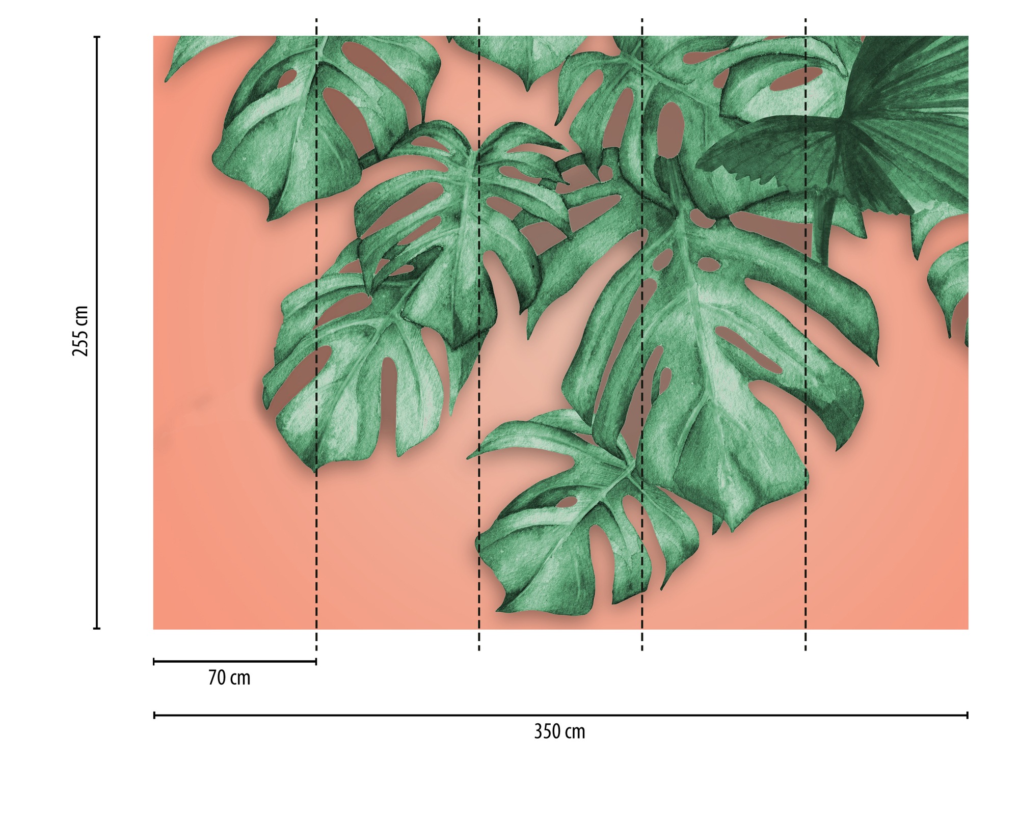 A.S. Création Vliestapete »Monsterafototapete Grün Koralle Aquarell« matt strukturiert