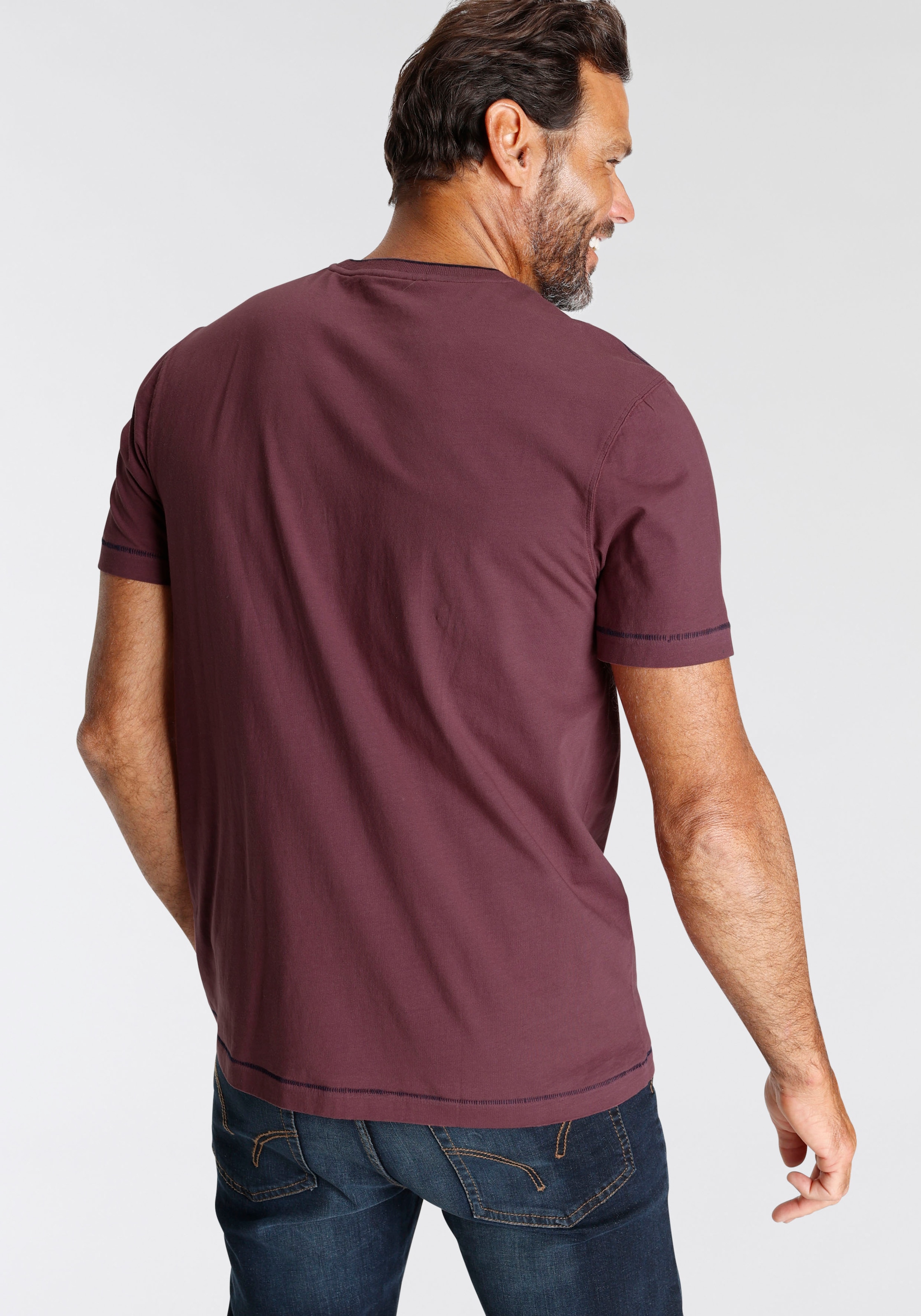 Man's World T-Shirt, Kurzarm, lässiger Print, aus Baumwolle