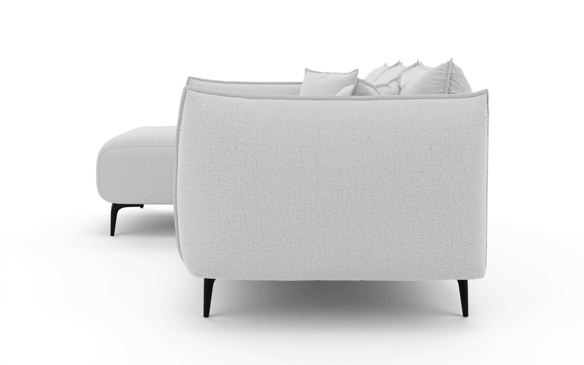 LeGer Home by Lena Gercke Ecksofa »Adelita mit Ottomane links oder rechts bestellbar, B/H/T 270/97/168«, L-Form mit Wellenunterfederung, enthält 2 Zierkissen