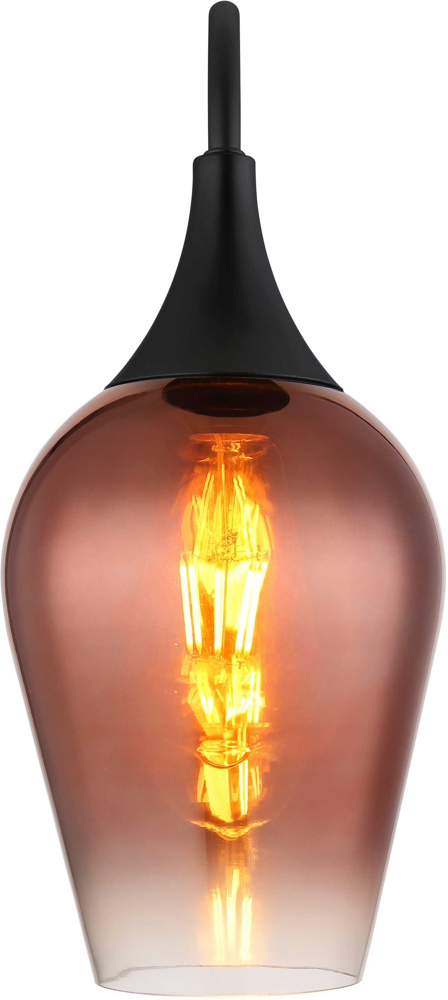 GLOBO LIGHTING Wandleuchte »LAVUS« E27 1 Stk. Wandlampe Glas kupferfarben klar verlaufend Lichtschein abwärts