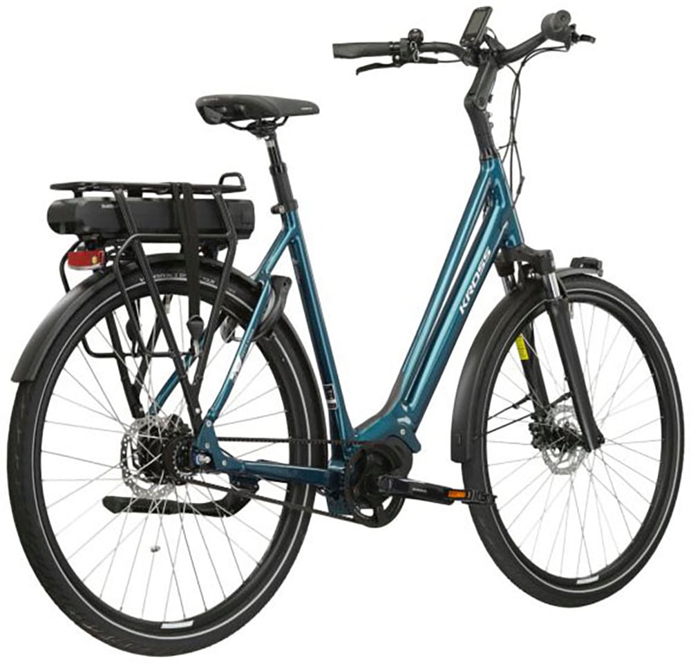 Kross E-Bike »E-Citybike Sentio Hybrid 5.0 28 Zoll blau«, 7 Gang, Shimano, NEXUS, Mittelmotor 250 W, Pedelec, Elektrofahrrad für Damen und Herren