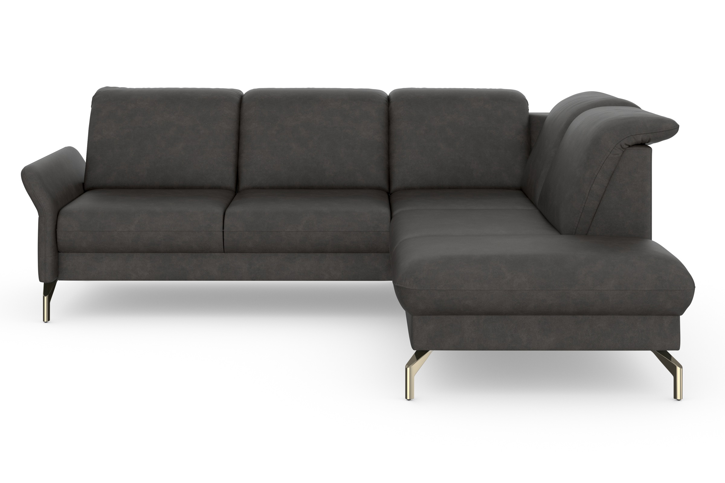 sit&more Ecksofa »Fashion L-Form«, wahlweise mit Kopfteilverstellung, Vorziehsitz, motorisch, Nickelfüße