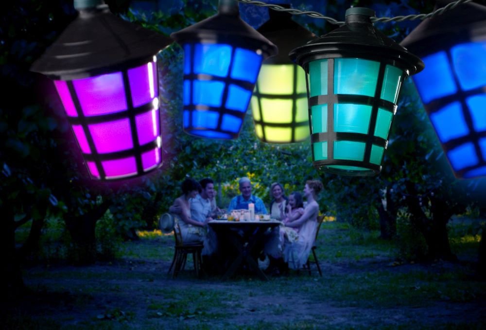 KONSTSMIDE LED-Lichterkette, 20 bunten Laternen, 20 kalt weiße Dioden