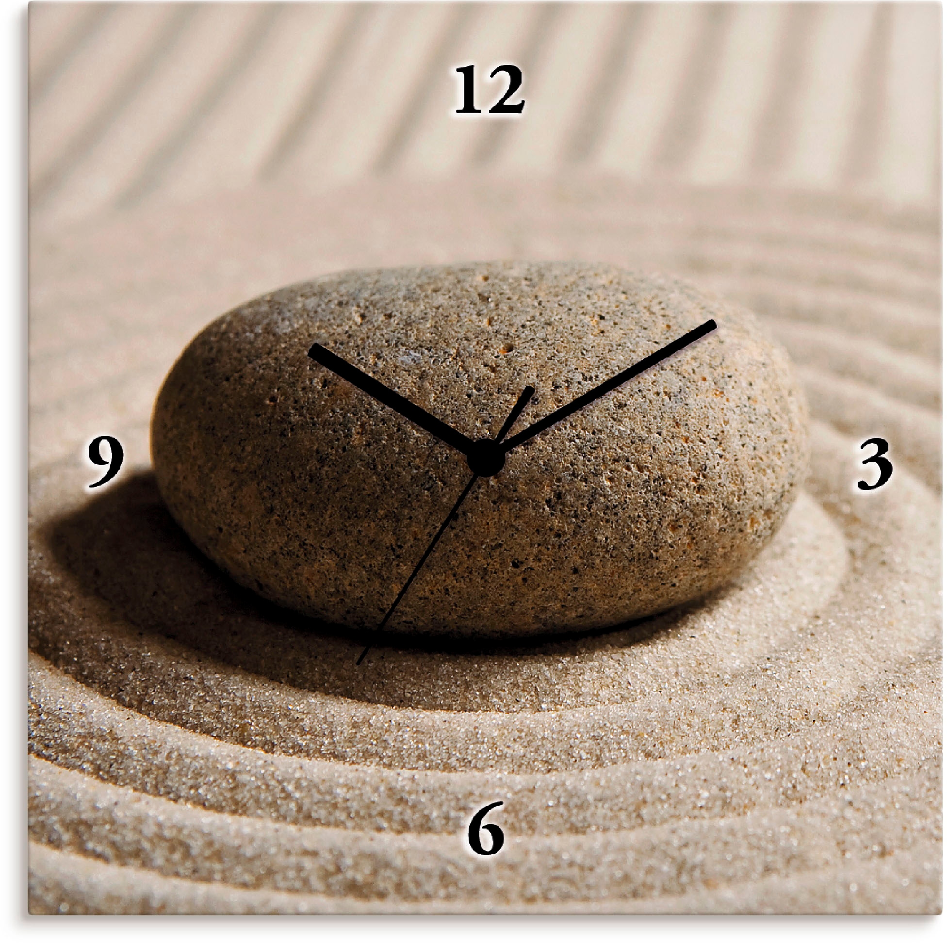 Artland Wanduhr »Mini Zen bestellen Garten oder ohne Sand«, Rechnung Tickgeräusche - mit Quarz- lautlos auf Funkuhrwerk, wahlweise