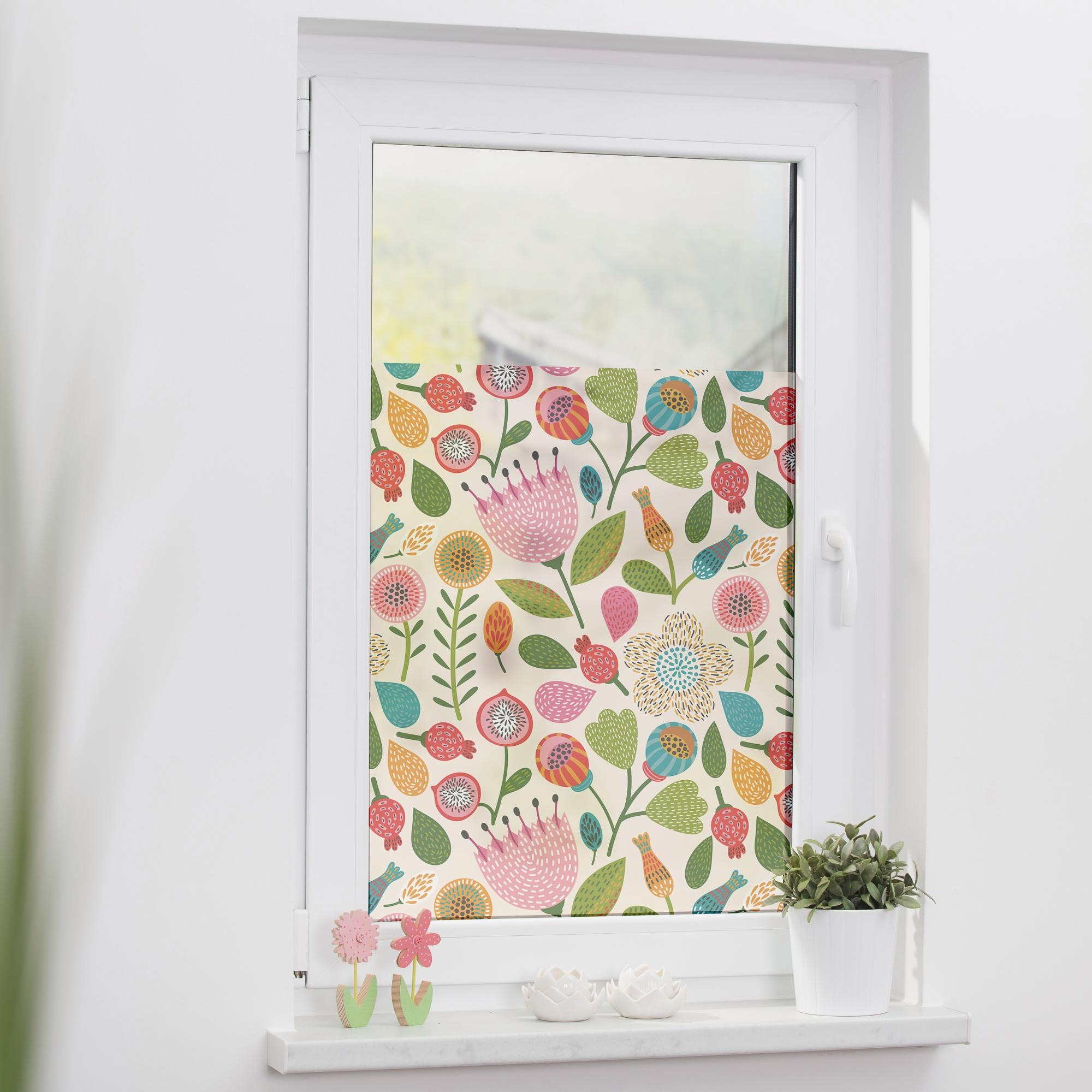 LICHTBLICK ORIGINAL Fensterfolie "Blumen" 1 blickdicht strukturiert Klebepu günstig online kaufen