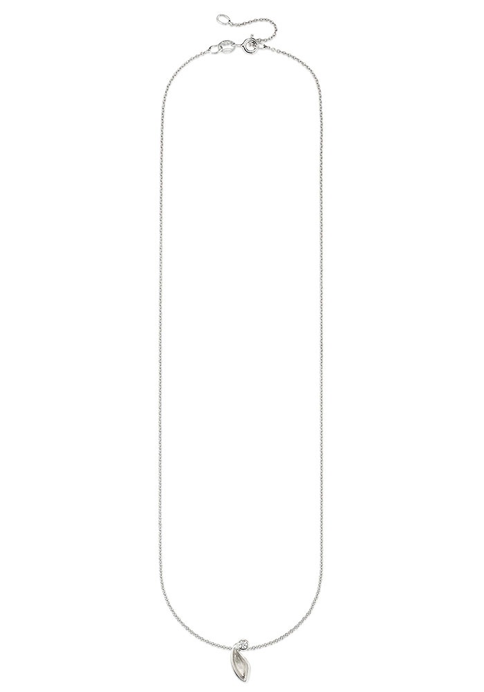 Bruno Banani Kette mit Anhänger »Schmuck Geschenk Silber 925 Halsschmuck Halskette Ankerkette Blatt«, mit Zirkonia (synth.)