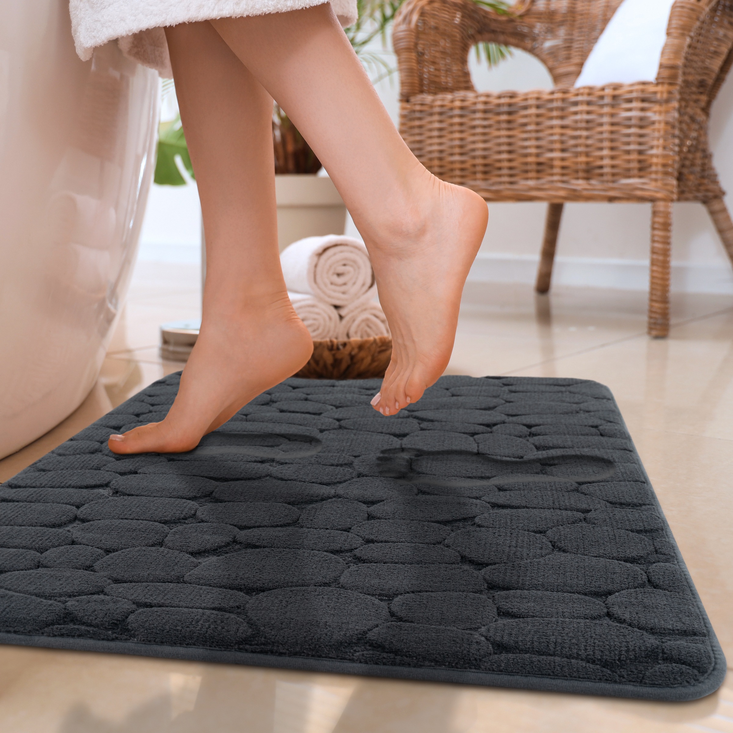Paco Home Badematte »Corby 256«, Höhe 13 mm, fußbodenheizungsgeeignet, Badt günstig online kaufen
