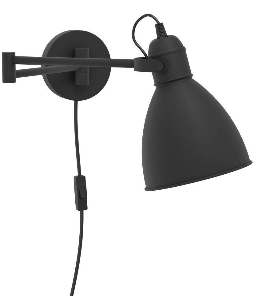 EGLO Wandleuchte »SAN PERI«, 1 flammig, Leuchtmittel E27 | ohne Leuchtmittel, Wandleuchte aus Metall in Schwarz, Lampe mit Schalter, E27 Fassung