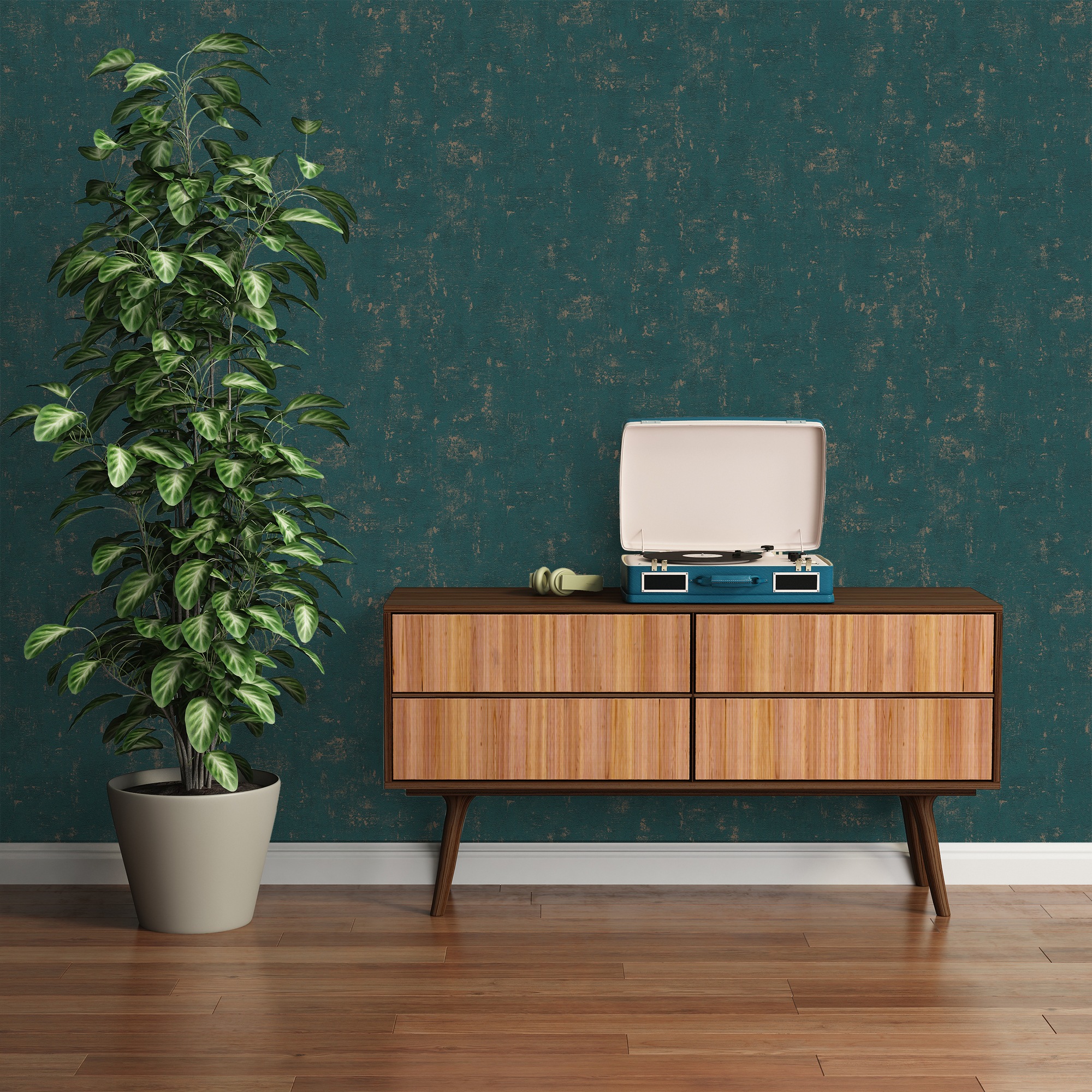 Bricoflor Betontapete Im Industrial Style Tapete in Betonoptik in Grün Gold günstig online kaufen