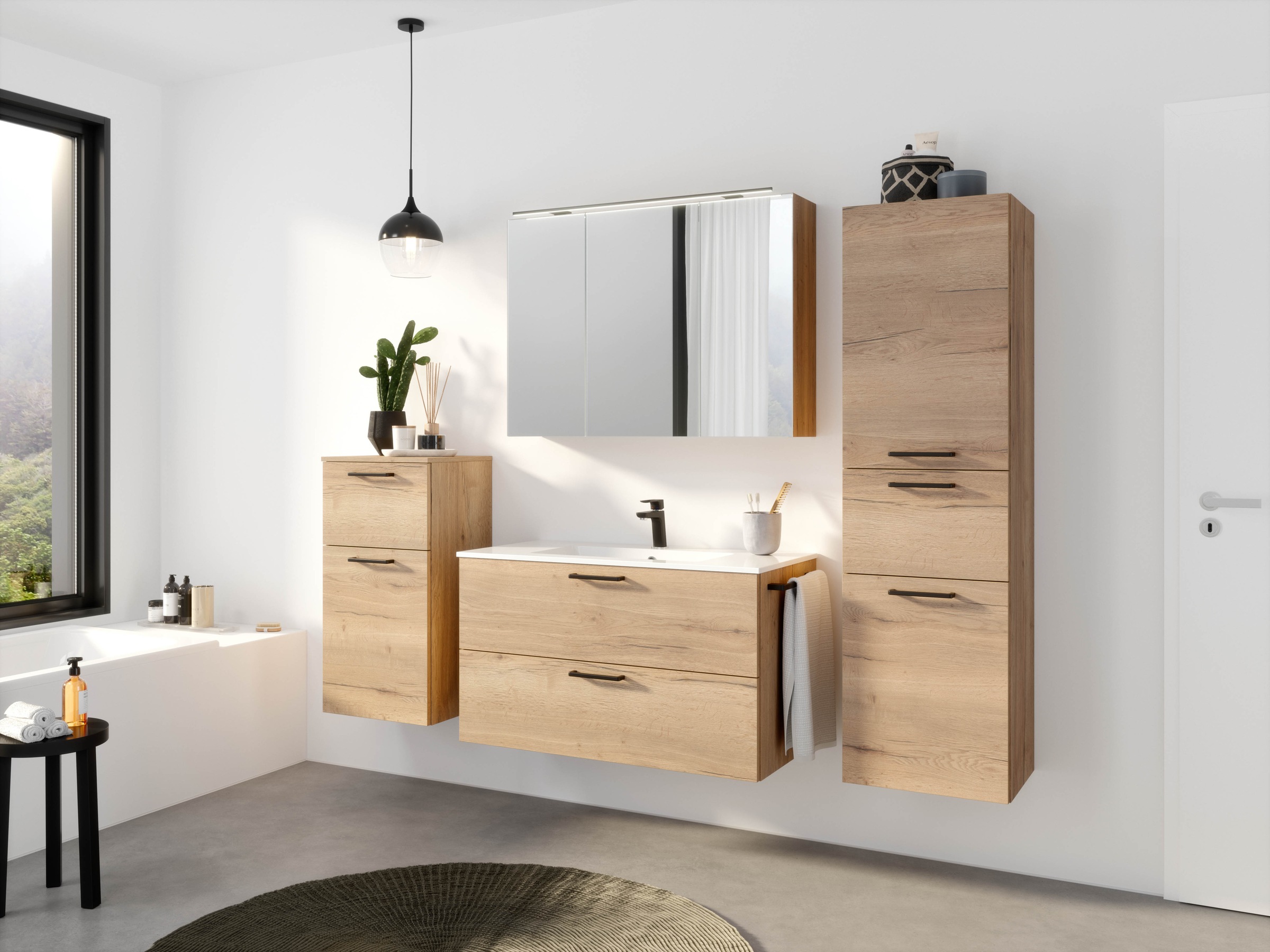 nobilia® Badmöbel-Set »Tolvina«, (4 St., vormontiert, mit Soft-Close), inkl günstig online kaufen