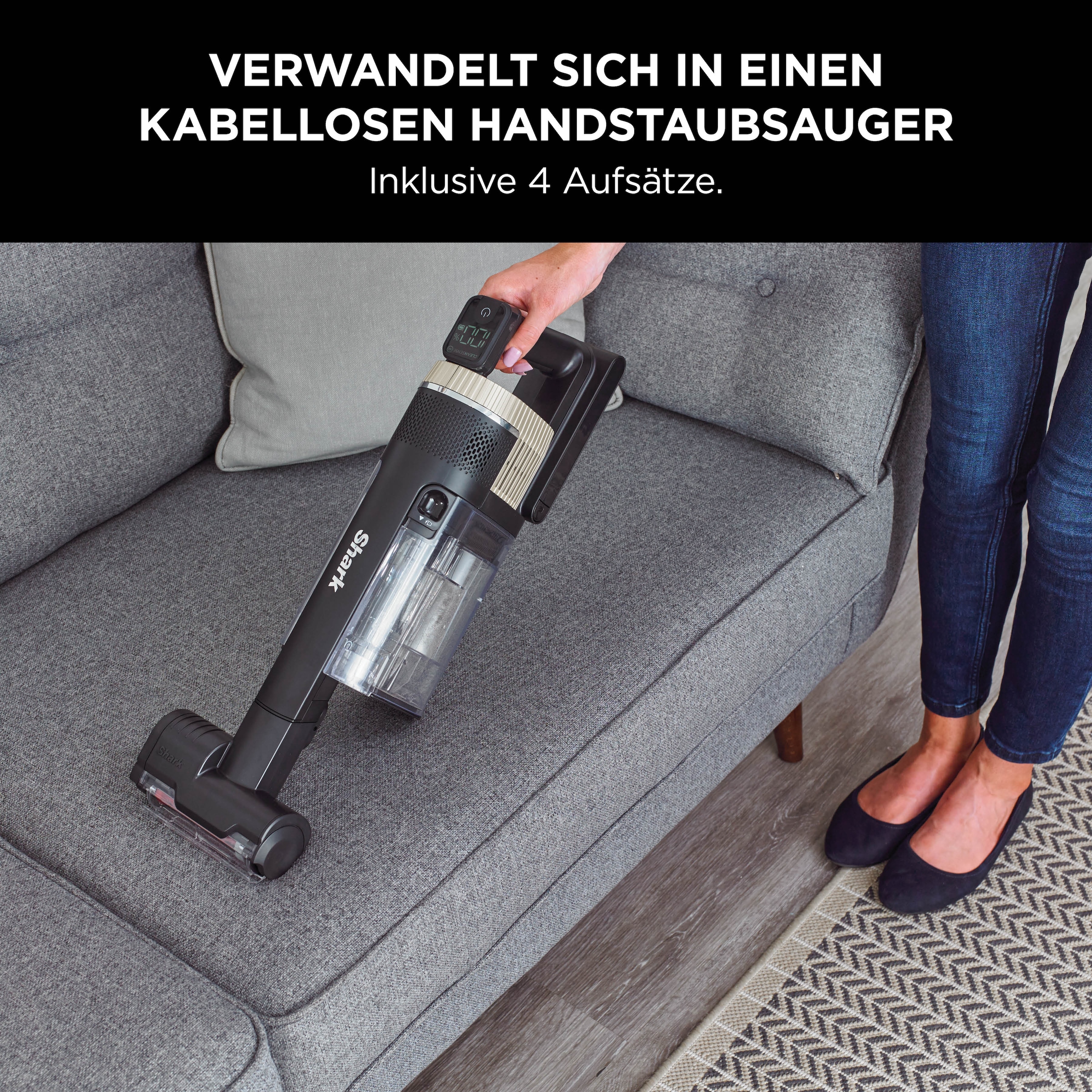 Shark Akku-Hand-und Stielstaubsauger »Shark Stratos Akku-Staubsauger [Einzelakku] IZ400EUT« - Mit Anti-Allergen Complete Seal