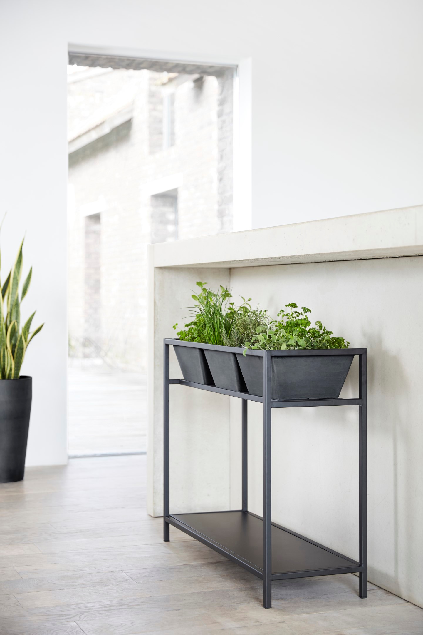 ECOPOTS Hochbeet »Berlin Kräuterhochbeet Dunkelgrau«, für den Außenbereich: frostsicher, bruchsicher und lichtbeständig