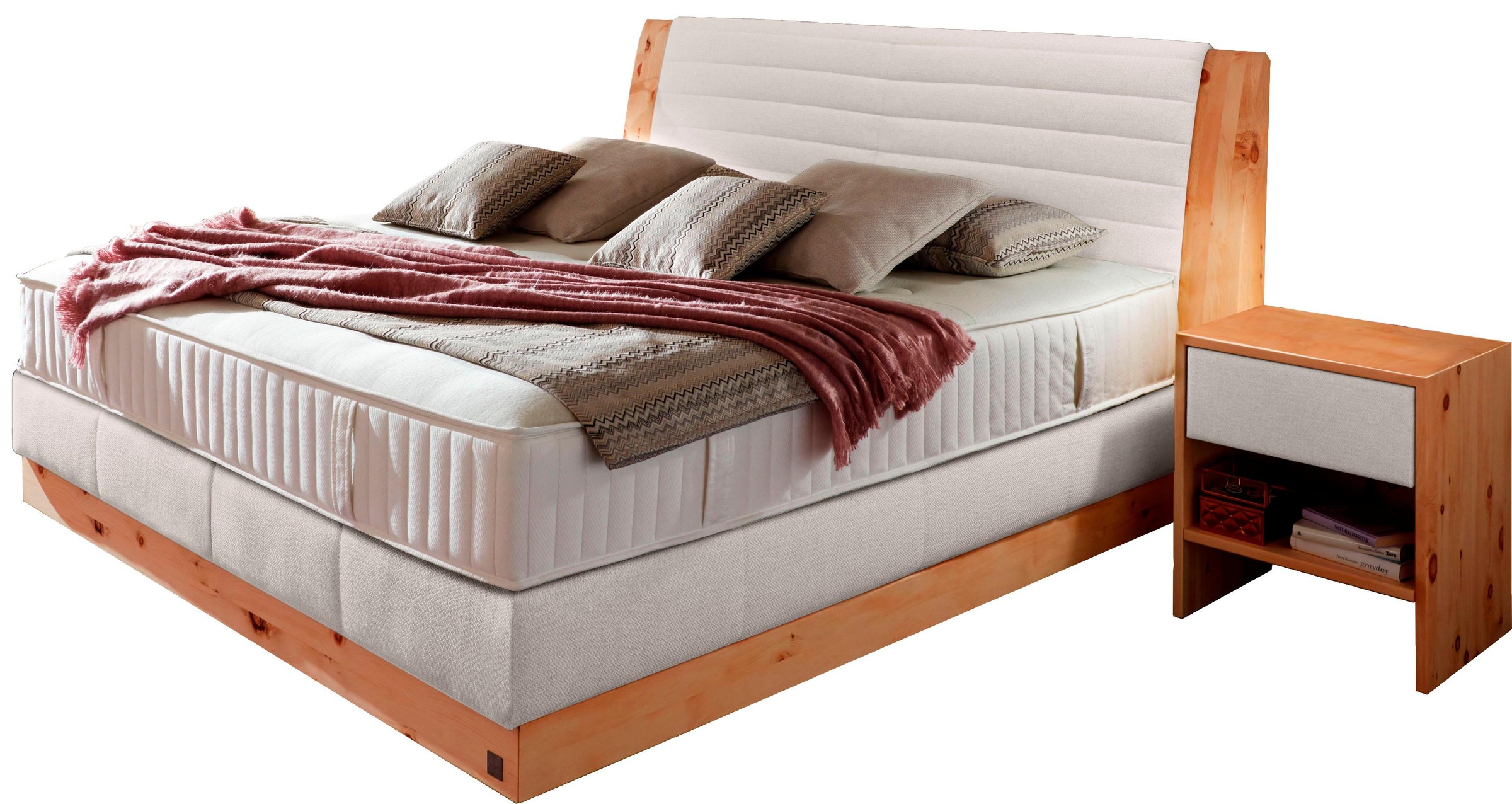 Bild von ADA premium Boxspringbett »Chalet«, Grand Comfort TF 1000 PM, Zirbenholz natur geölt