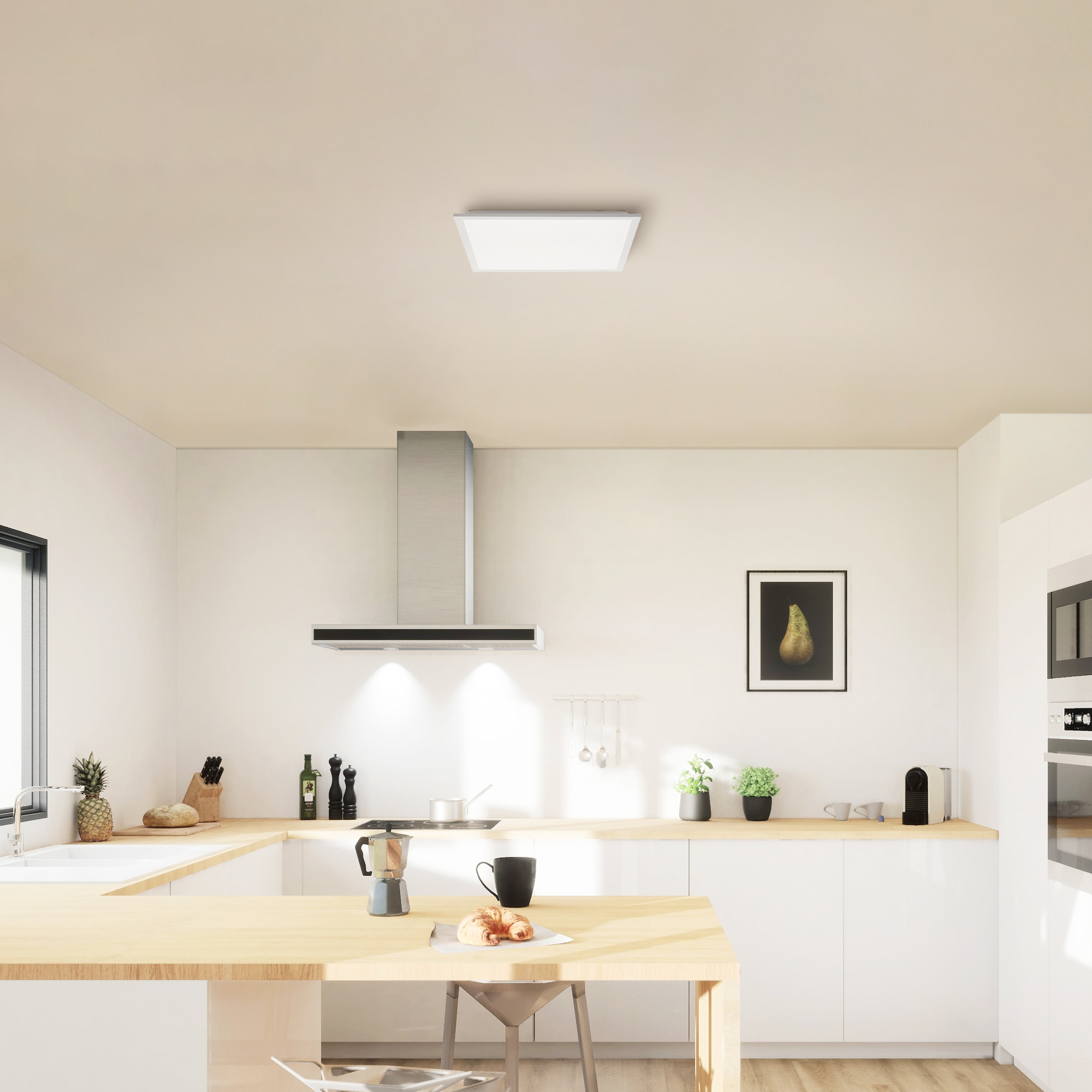 Brilliant LED Deckenleuchte »Briston«, Deckenaufbau-Paneel, 45 x 45 cm, 2800 lm, 4000 K, Aluminium