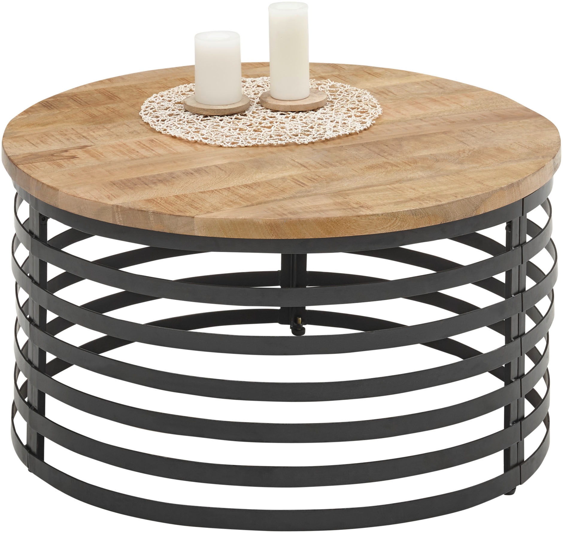 Stolkom Couchtisch »Marly Massivholztisch rund, Wohnzimmertisch, BxH 80x40 günstig online kaufen