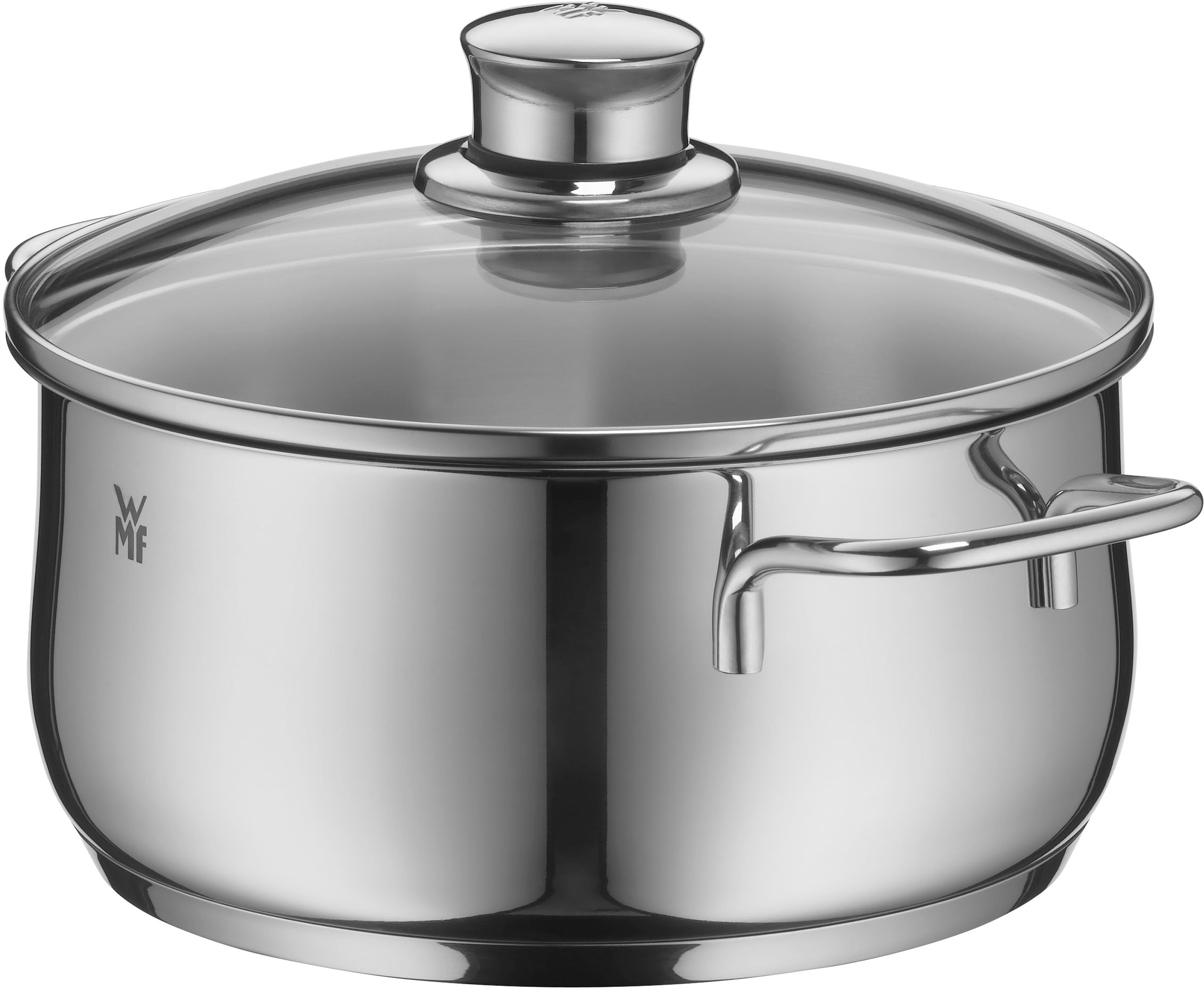 WMF Bratentopf »Diadem Plus«, Cromargan® Edelstahl Rostfrei 18/10, (2 tlg.), breiter Schüttrand, außergewöhnliches Design, spülmaschinengeeignet