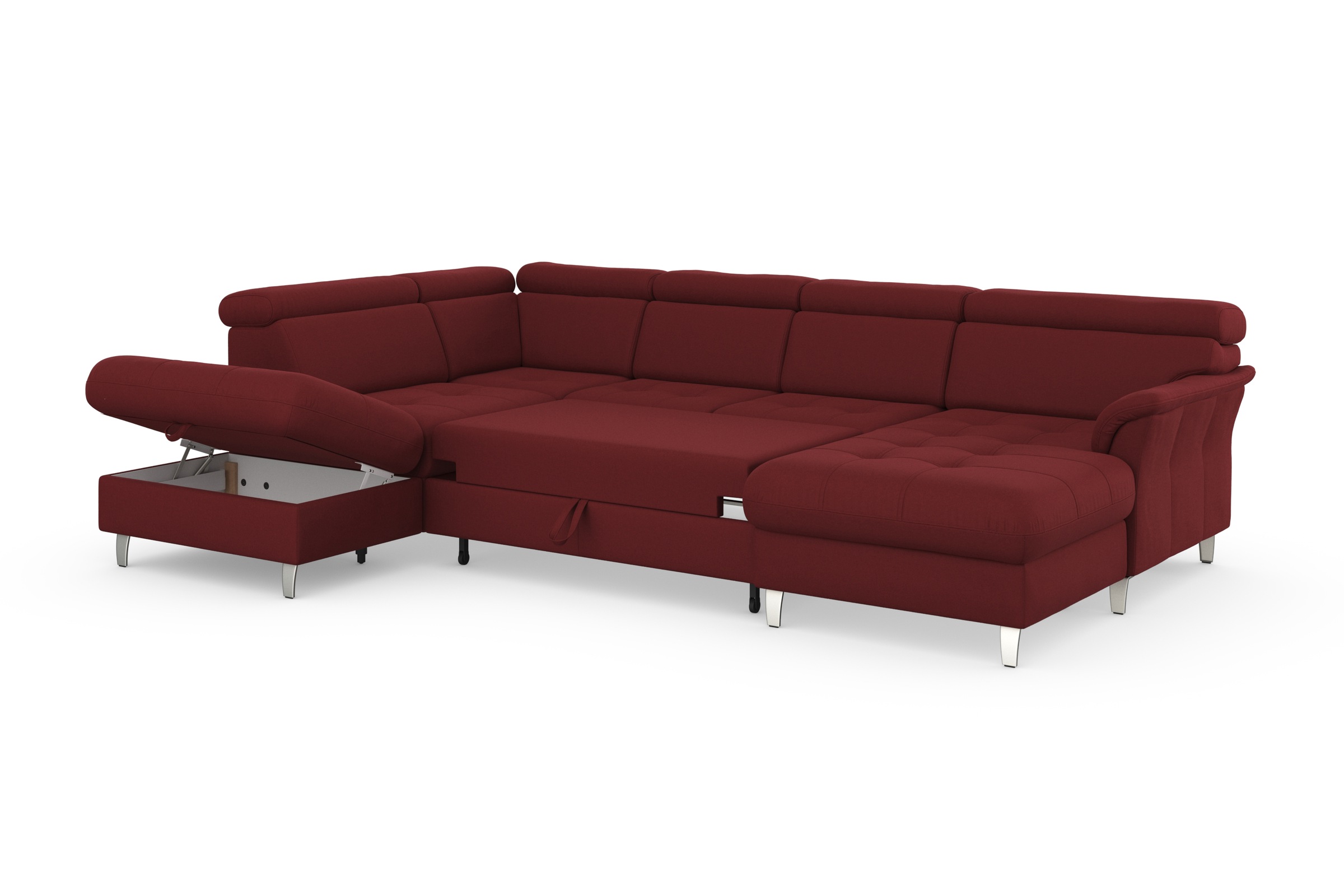sit&more Wohnlandschaft »Marano U-Form«, inklusive Kopfteilverstellung, wahlweise mit Bettfunktion, Bettkasten