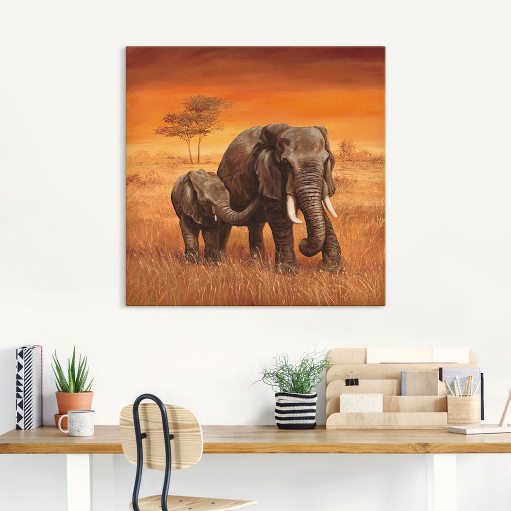 Artland Wandbild »Elefanten II«, Wildtiere, (1 St.)