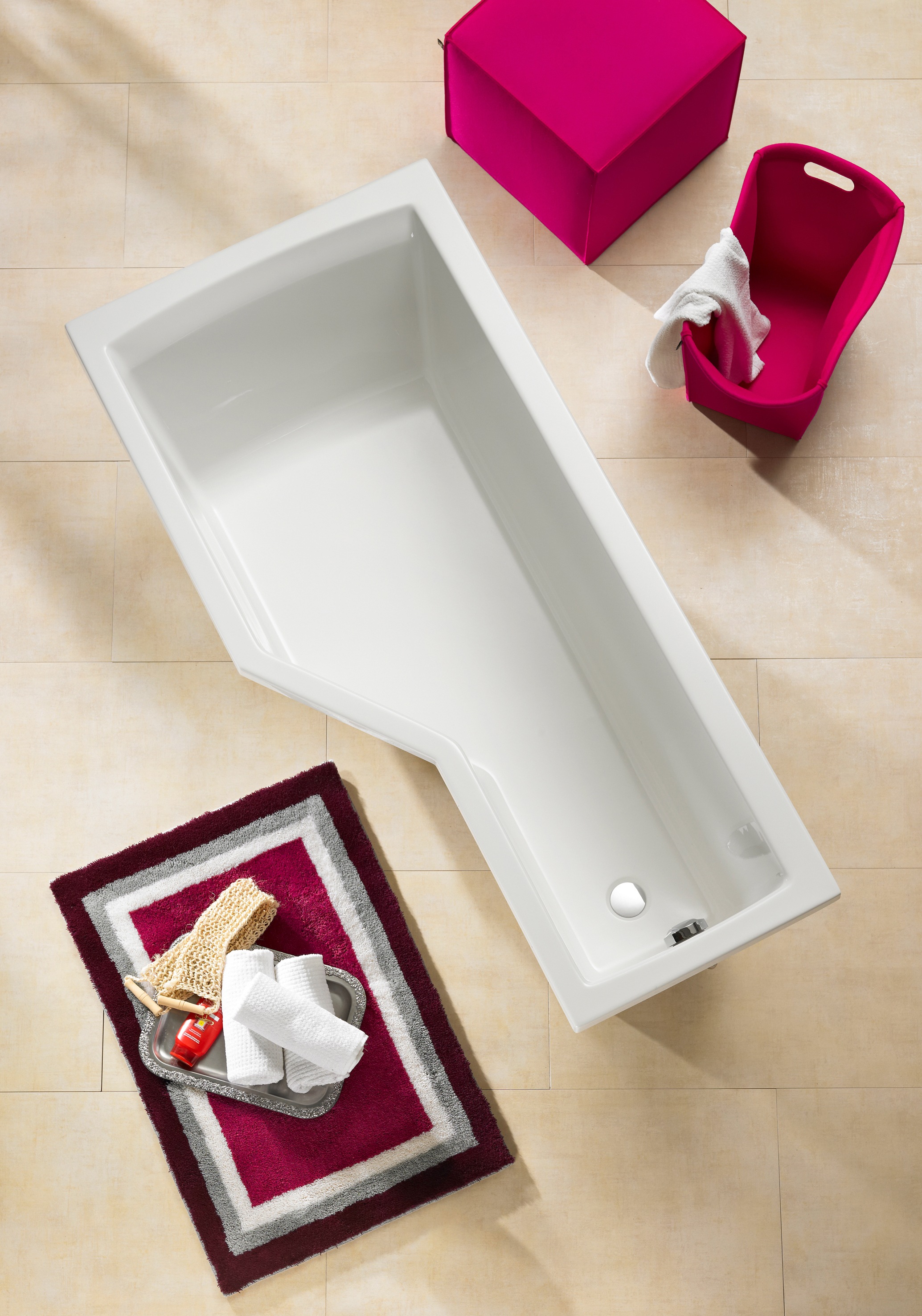 OTTOFOND Badewanne »Cello« Höhe 45 cm verstellbare Füße mit Fußgestell und Ablaufgarnitur