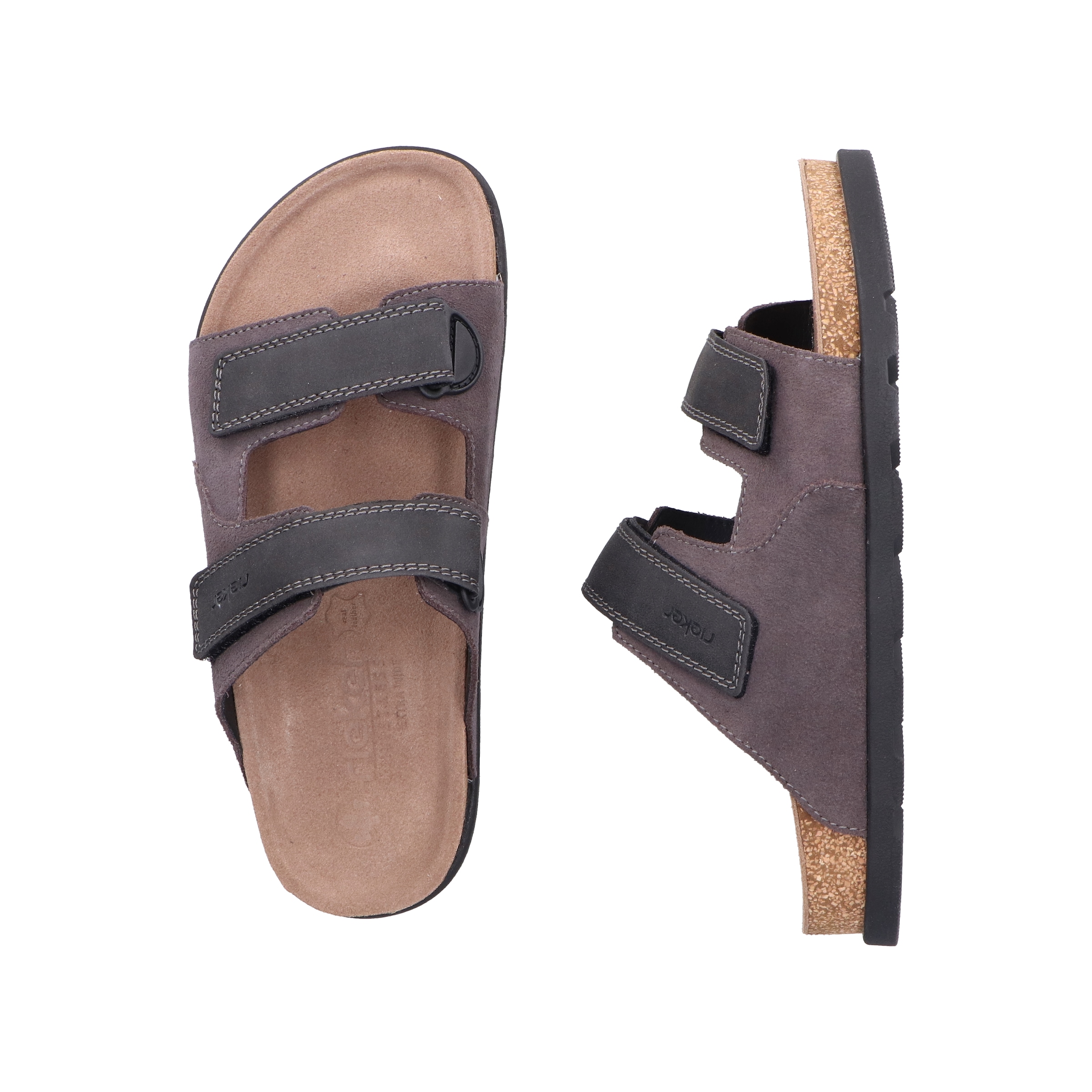 Rieker Pantolette, Sommerschuh, Strandschuh, Hausschuh mit vorgeformtem Fußbett