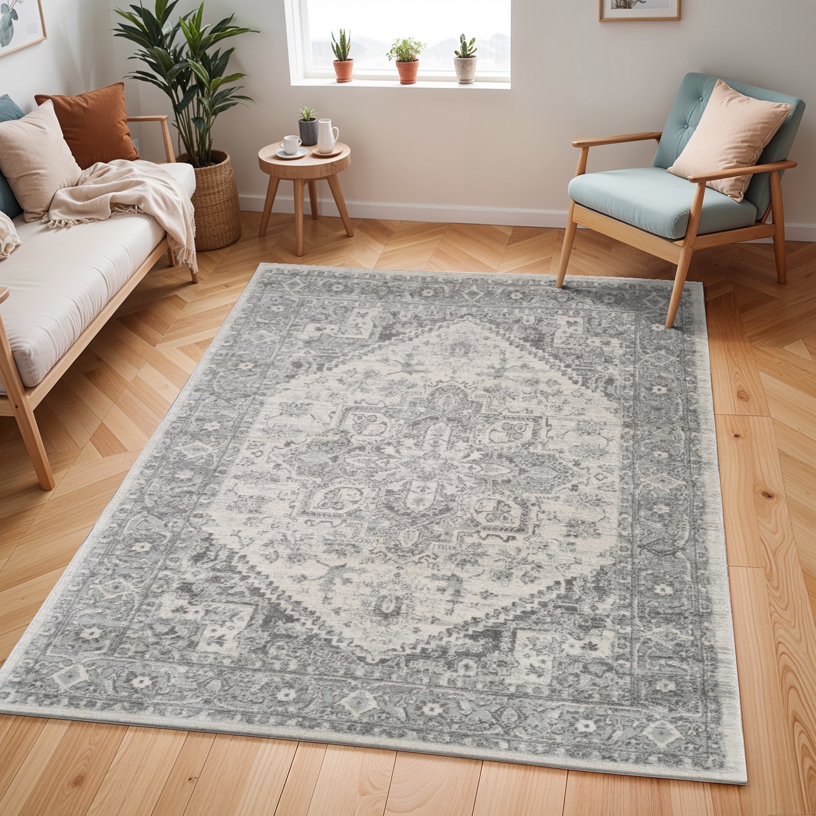 Livabliss Teppich »MENDOZA«, rechteckig, 8 mm Höhe, Vintage Orientteppich, Kurzflor Boho Wohnzimmerteppich, Läufer