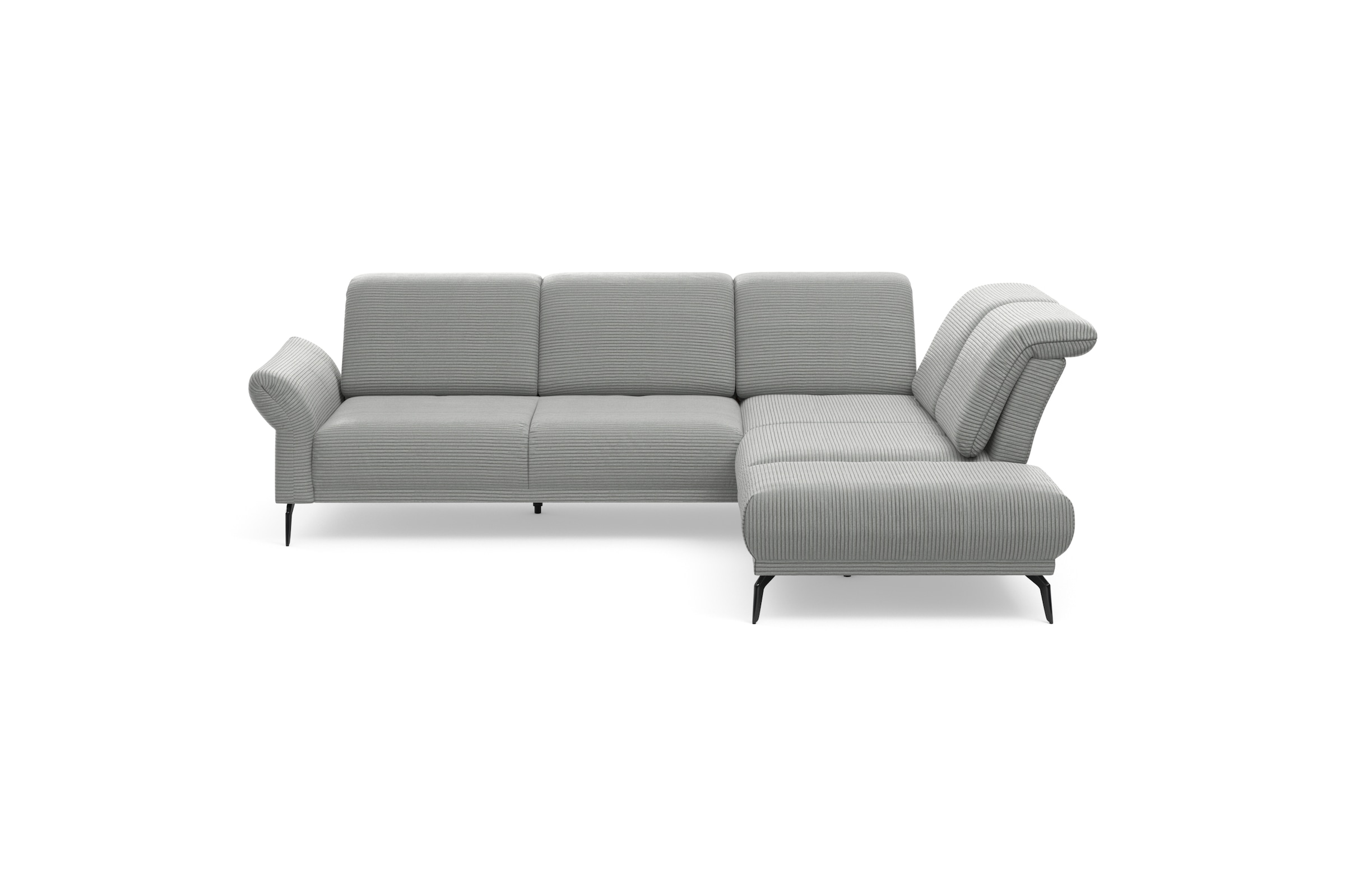 INOSIGN Ecksofa »Coco L-Form«, Sitztiefen-, Arm- und Kopfteilverstellung, Cord-Bezug, Fußhöhe 15 cm