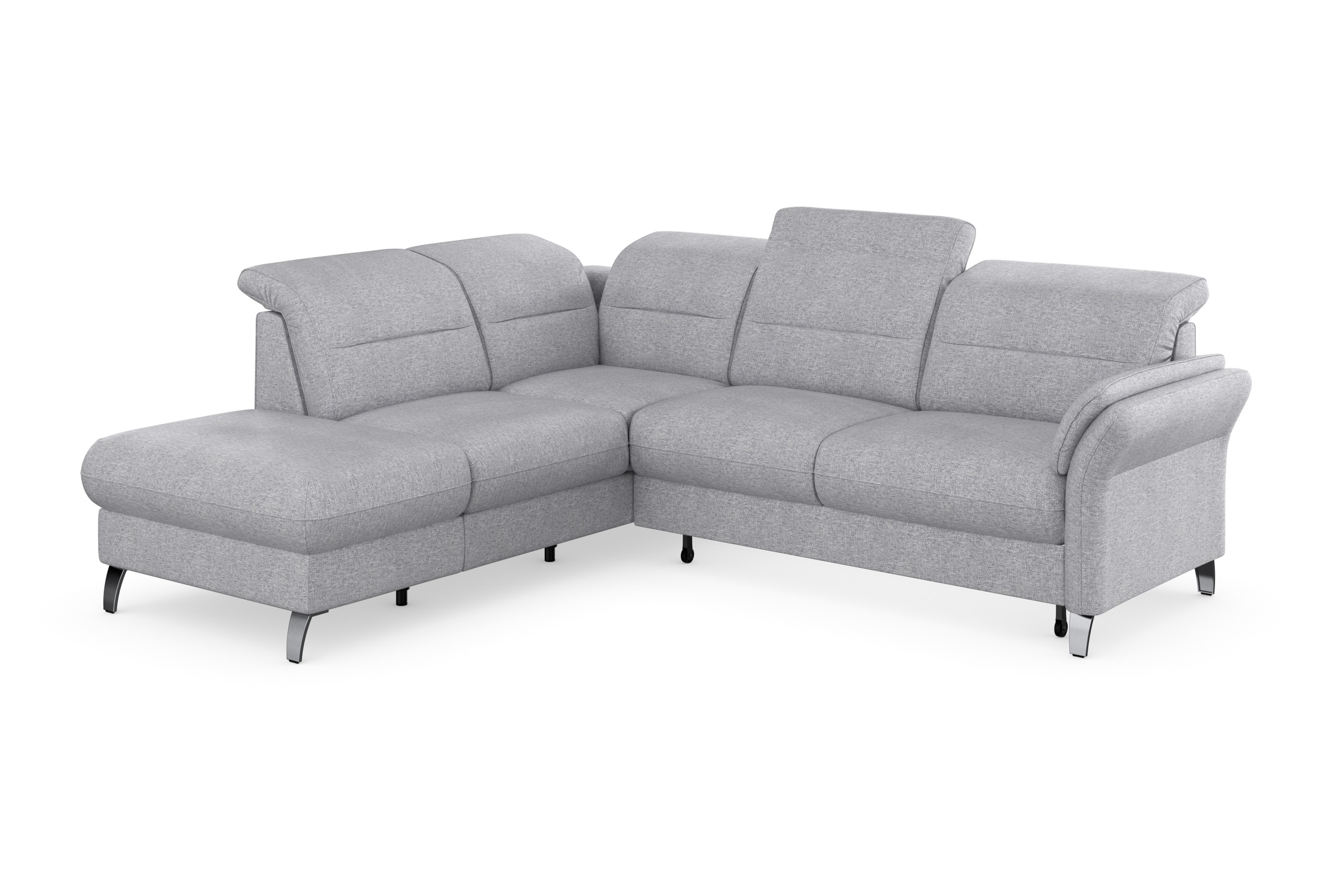 sit&more Ecksofa »Grenoble L-Form mit Federkern«, wahlweise mit Bettfunktion, Bettkasten, Arm- und Kopfteilverstellung