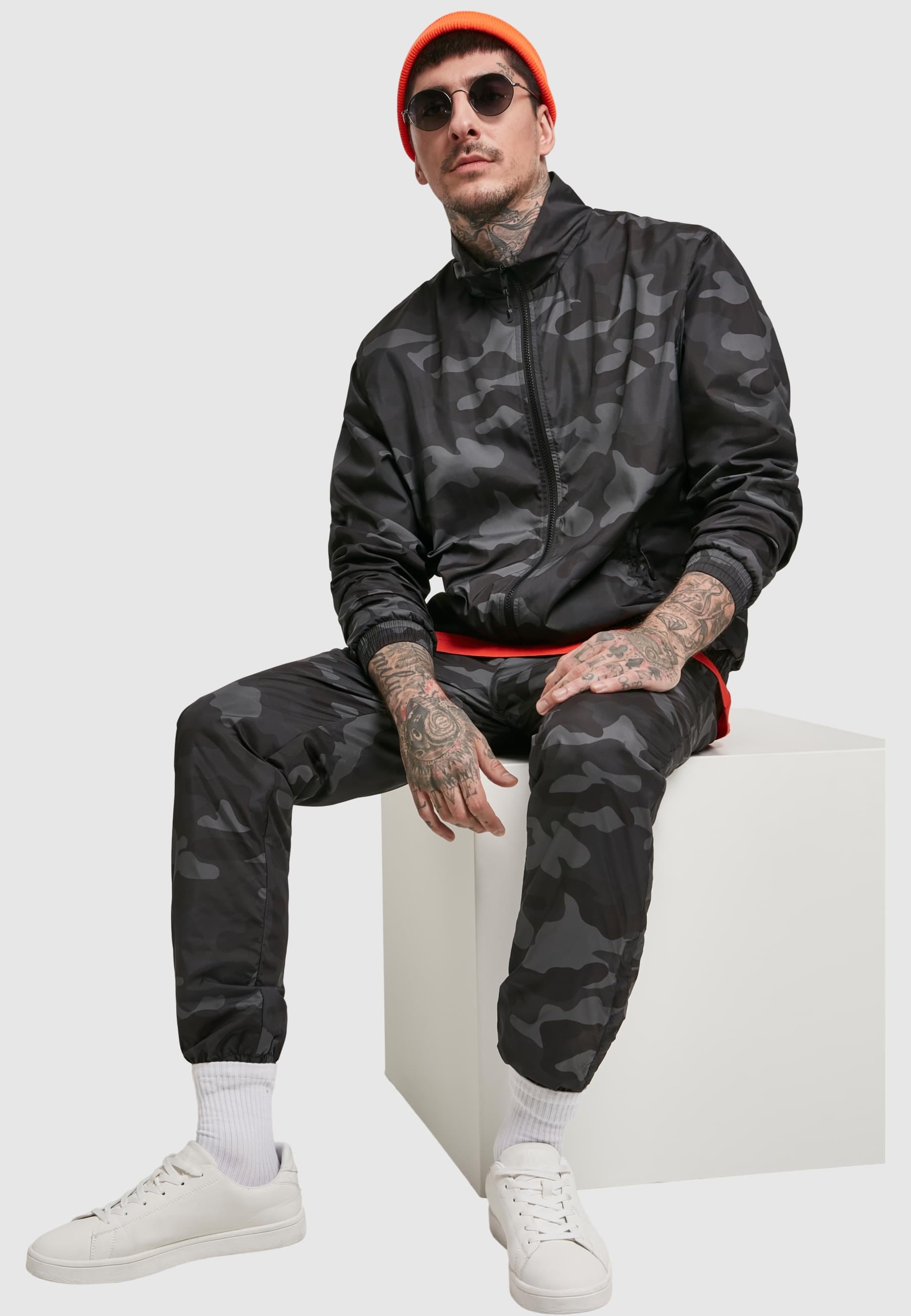 URBAN CLASSICS Anorak »Urban Classics Herren Camo Track Jacket« 1 Stk. tlg. ohne Kapuze