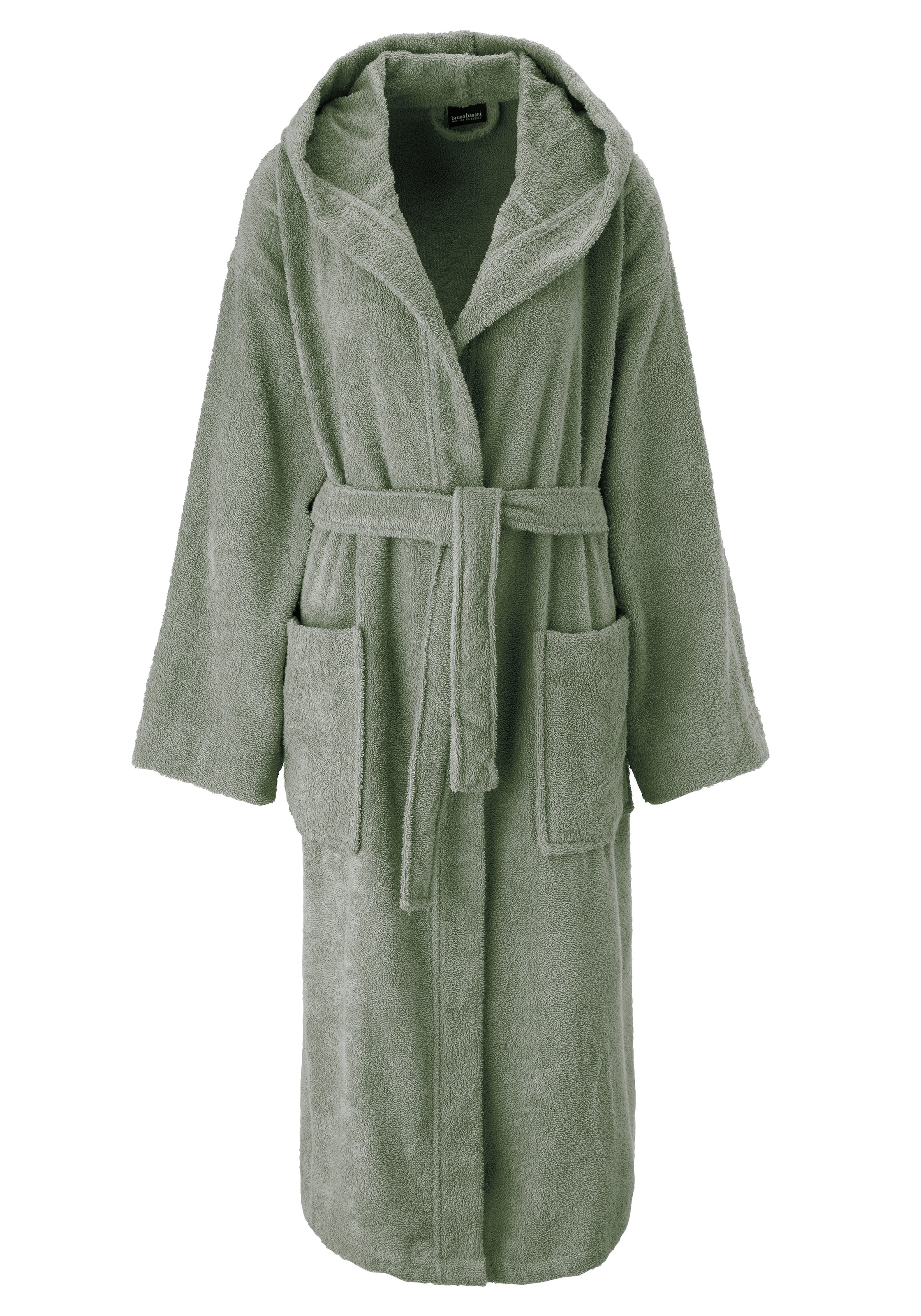 Bruno Banani Unisex-Bademantel »Robby, ideal für Sauna & Spa, Standardlänge & Überlänge« 1 Stk. Damen & Herren Bademäntel, Baumwolle, mit Taschen, Sauna, XS-3XL