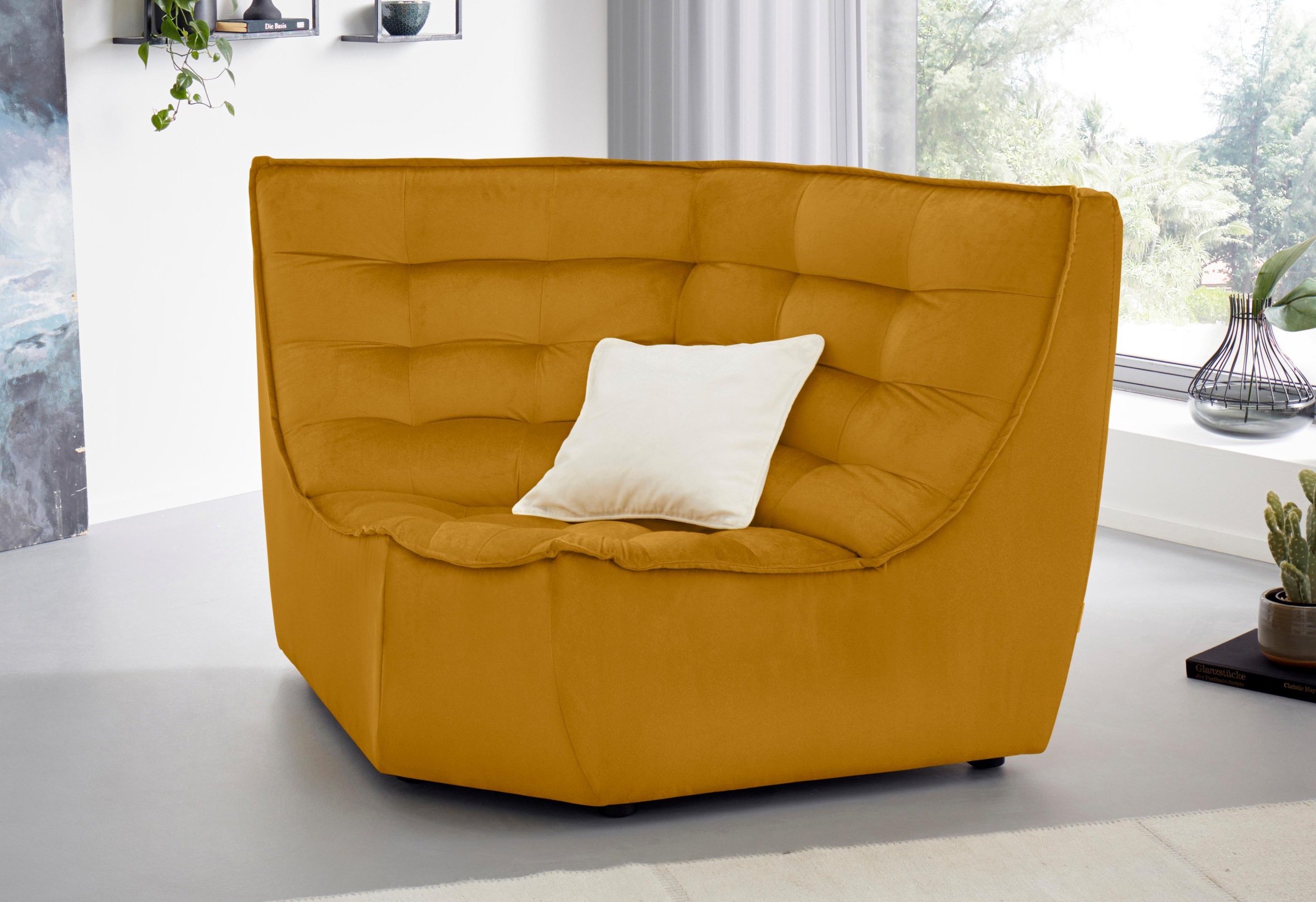 CALIA ITALIA Ecksofa »Banjo,, Eckelement, tolles Design und hoher Sitzkomfo günstig online kaufen