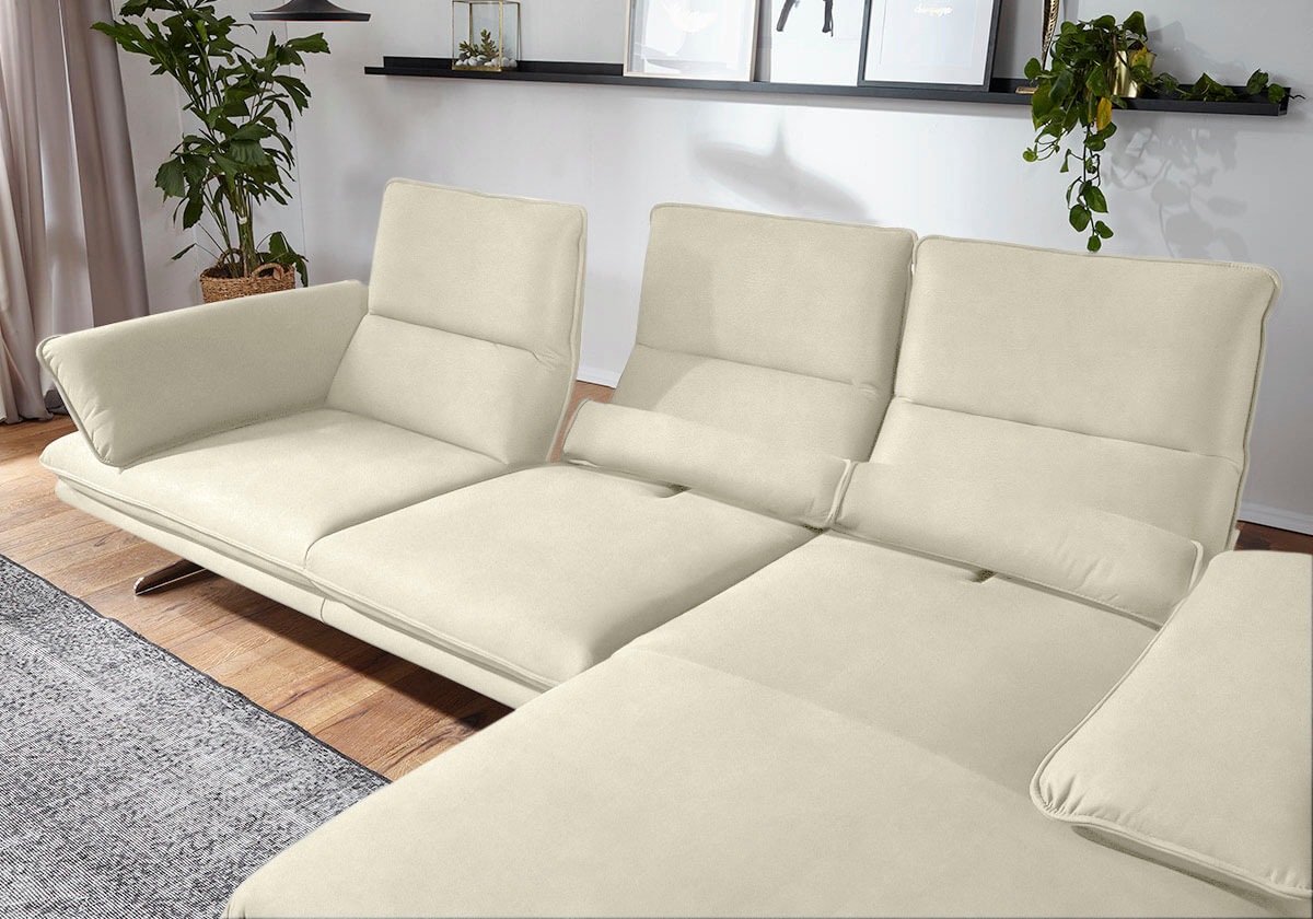 W.SCHILLIG Ecksofa »broadway, Designsofa mit tollem Sitzkomfort, L-Form«, Sitztiefenverstellung, Kopfteil- & Seitenteilverstellung, Breite 291cm