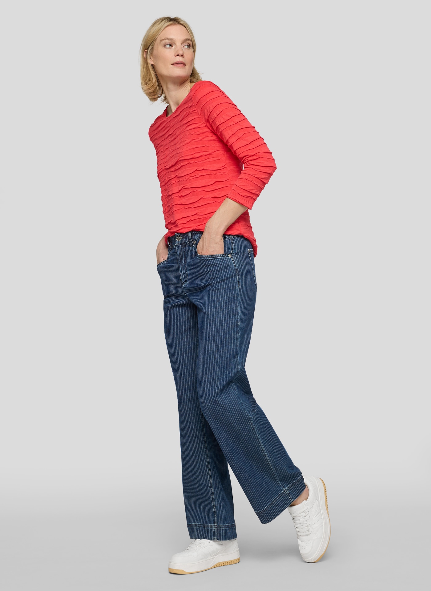 Rabe 3/4-Arm-Shirt mit Struktur Muster