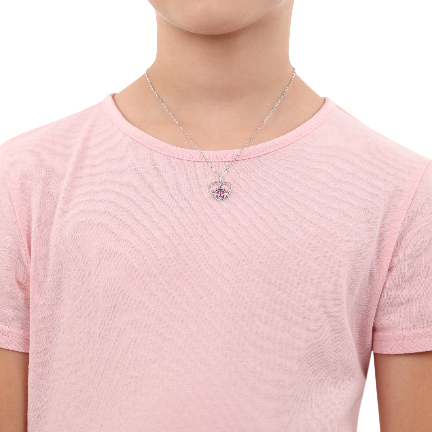 Prinzessin Lillifee Kette mit Anhänger »Herz/Schloss-Optik, 2039762«, mit Zirkonia (synth.)