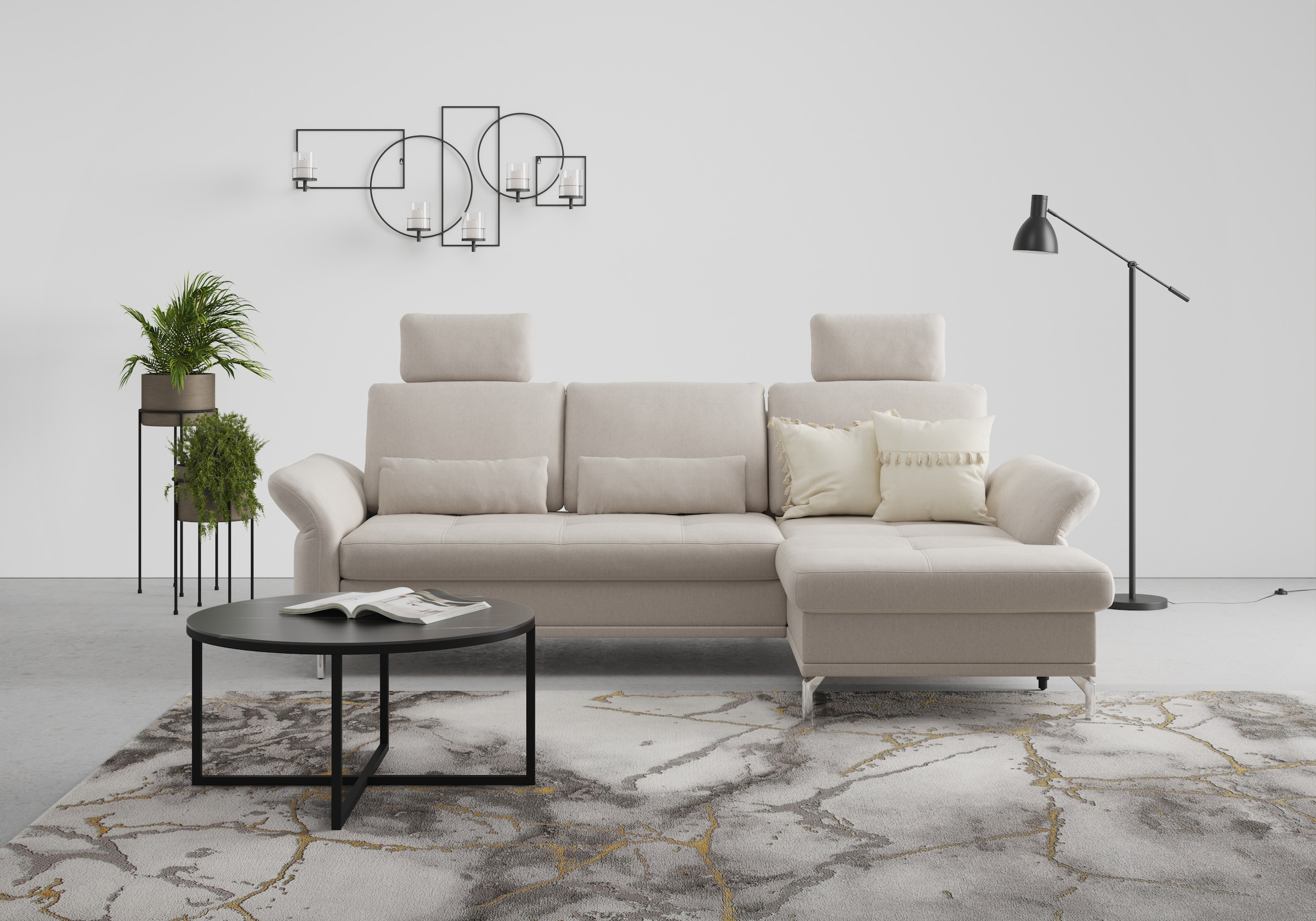 Home affaire Ecksofa »Palm Beach L-Form« Federkern, mit Sitztiefenverstellu günstig online kaufen