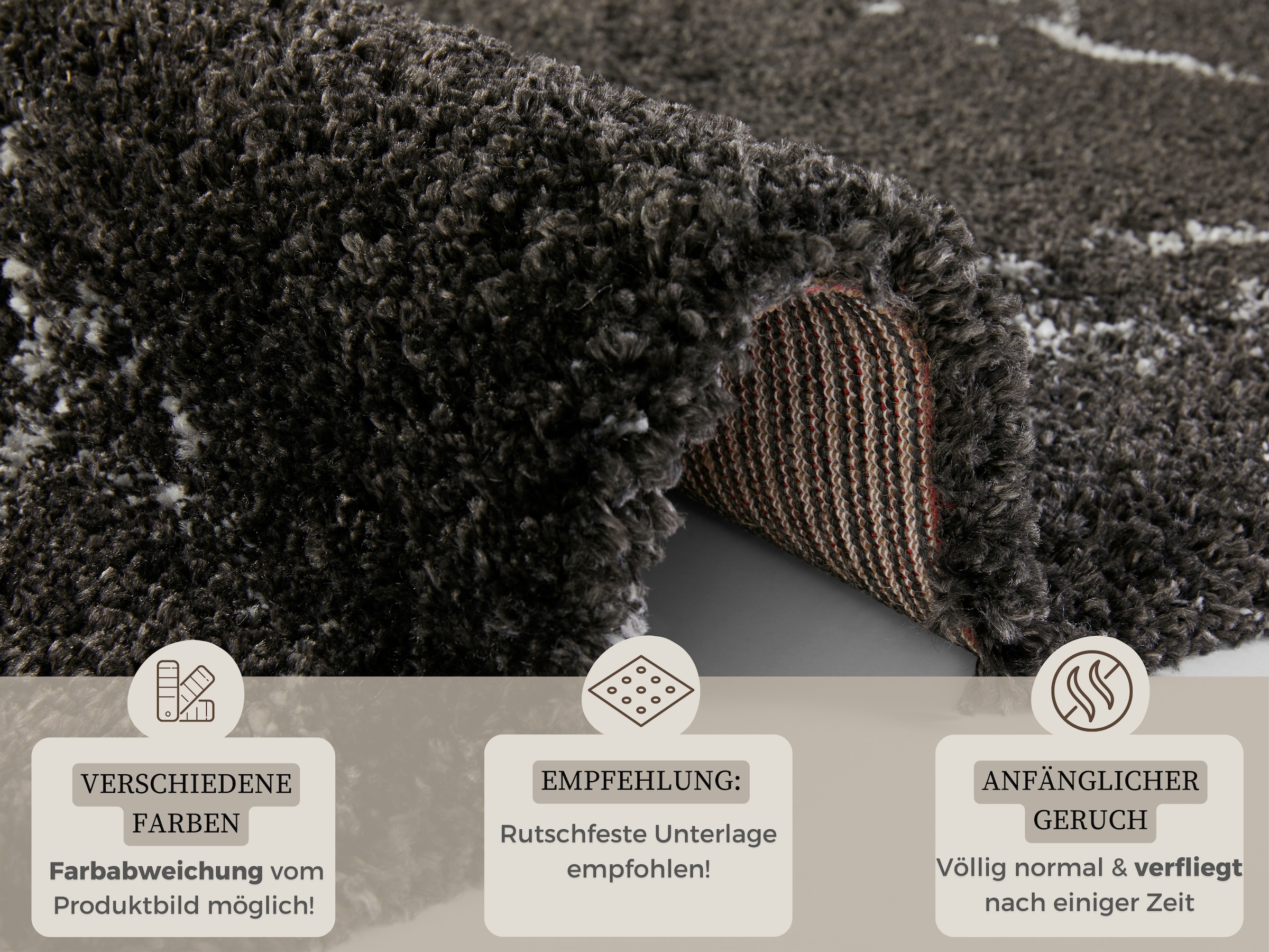 HANSE Home Hochflor-Teppich »MAYRIN«, rechteckig, 30 mm Höhe, Hochflor, Teppich, Shaggy, Flokati, Weich, Marmor-Optik, Wohnzimmer