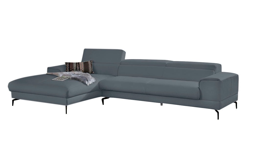 W.SCHILLIG Ecksofa »piedroo, Designsofa mit tollem Sitzkomfort, bequem, L-Form«, Kopfteilverstellung, wahlweise mit Sitztiefenverstellung, Breite 343cm