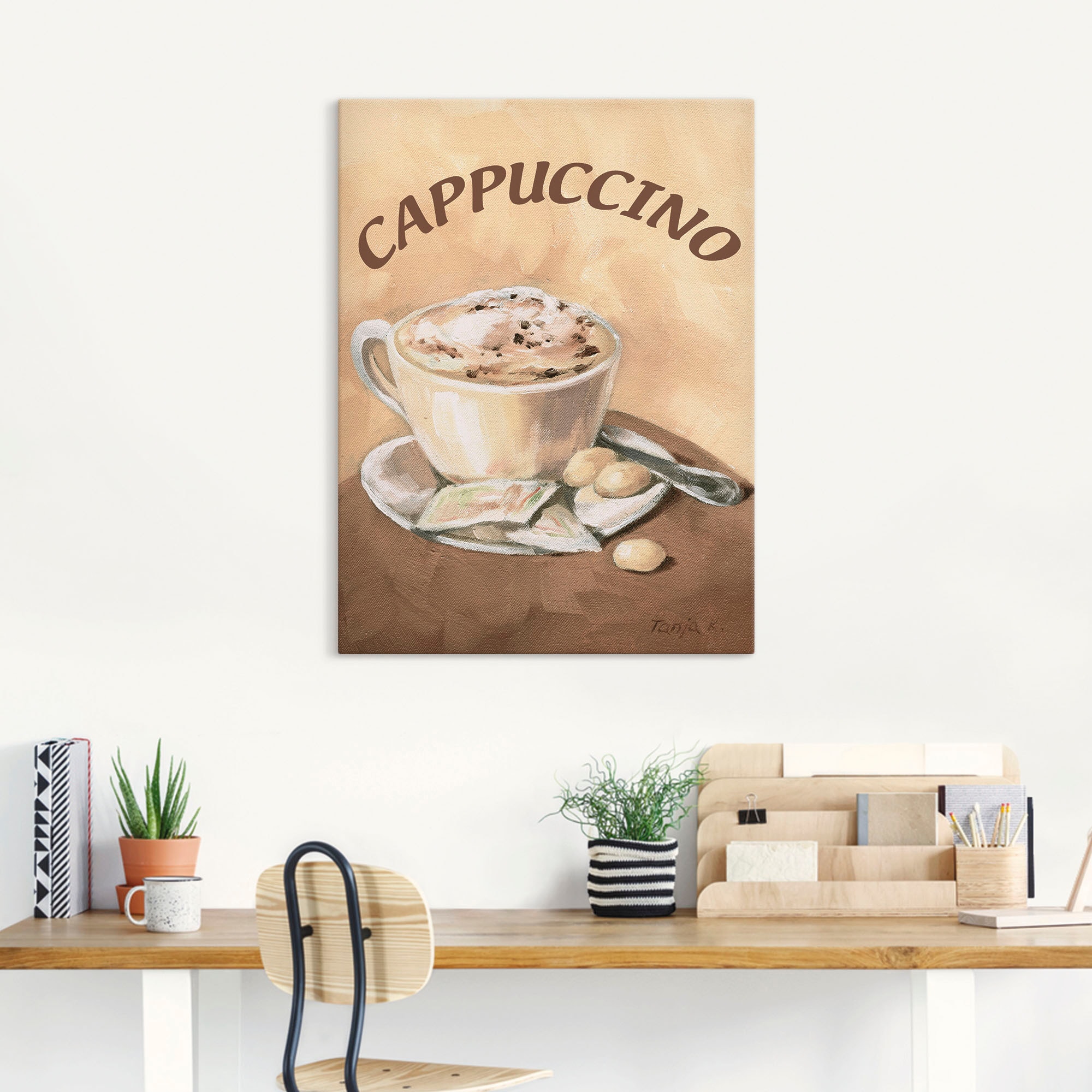 Artland Wandbild »Tasse Cappuccino«, Getränke, (1 St.), als Leinwandbild, Poster, Wandaufkleber in verschied. Größen