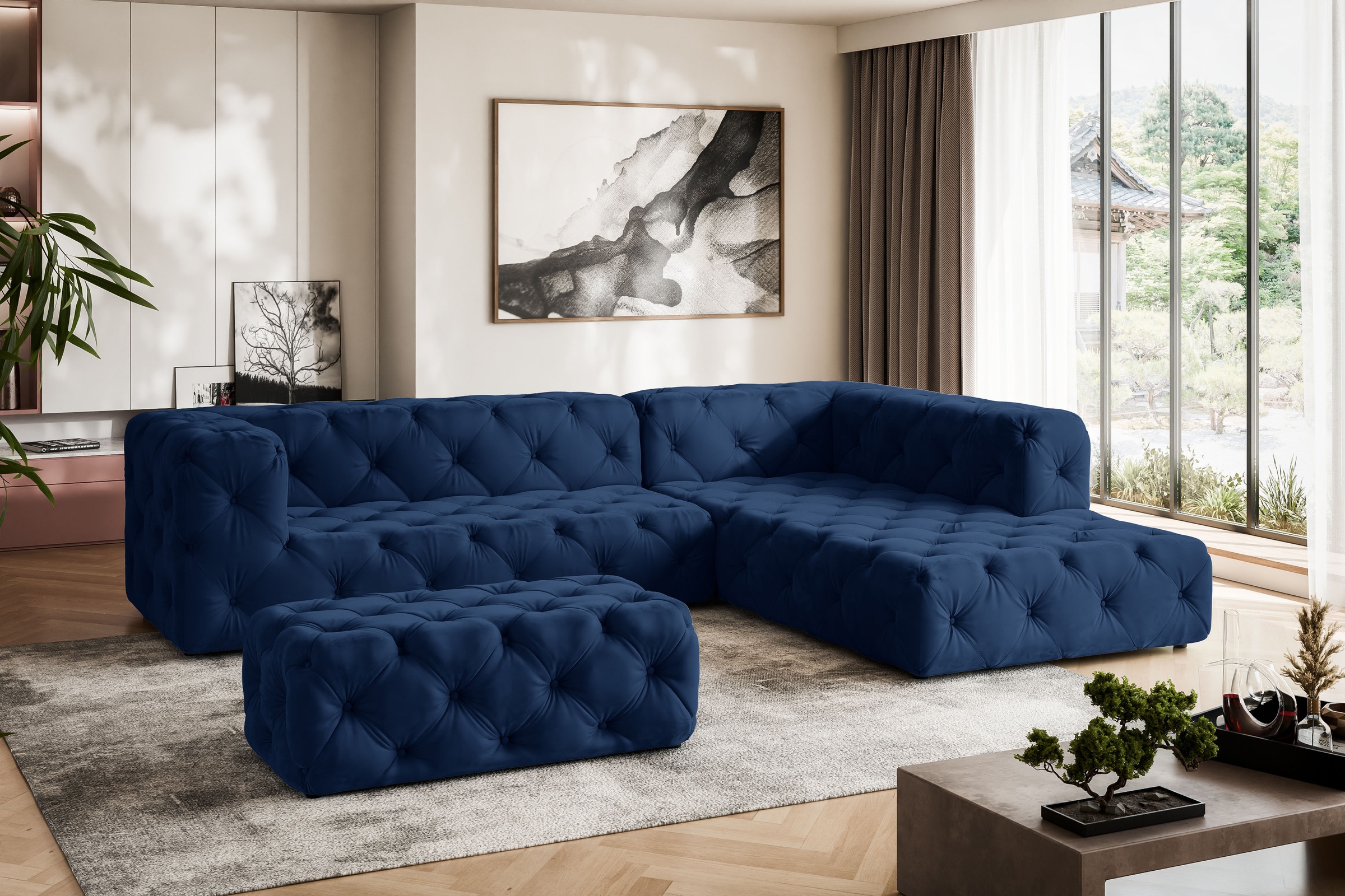 Places of Style Ecksofa »FOLLINA«, L-Form, mit klassischer Chesterfield-Kno günstig online kaufen